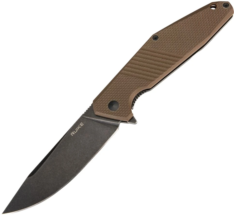 Ніж складаний туристичний Ruike D191-W, (9.2 см) 8Cr13Mov / G10 + steel 420 коричневий — фото 1