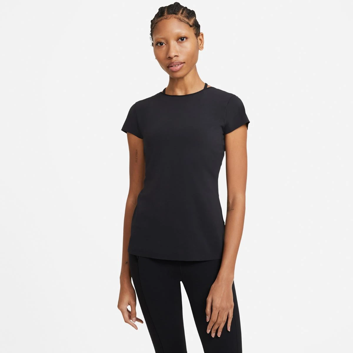 Футболка жіноча Nike Yoga Luxe T-Shirt Black (DC5257-010) — фото 1