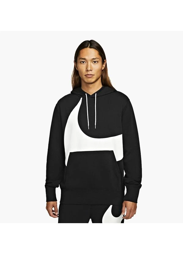 Худі Nike чорний білий свуш на грудях — фото 1