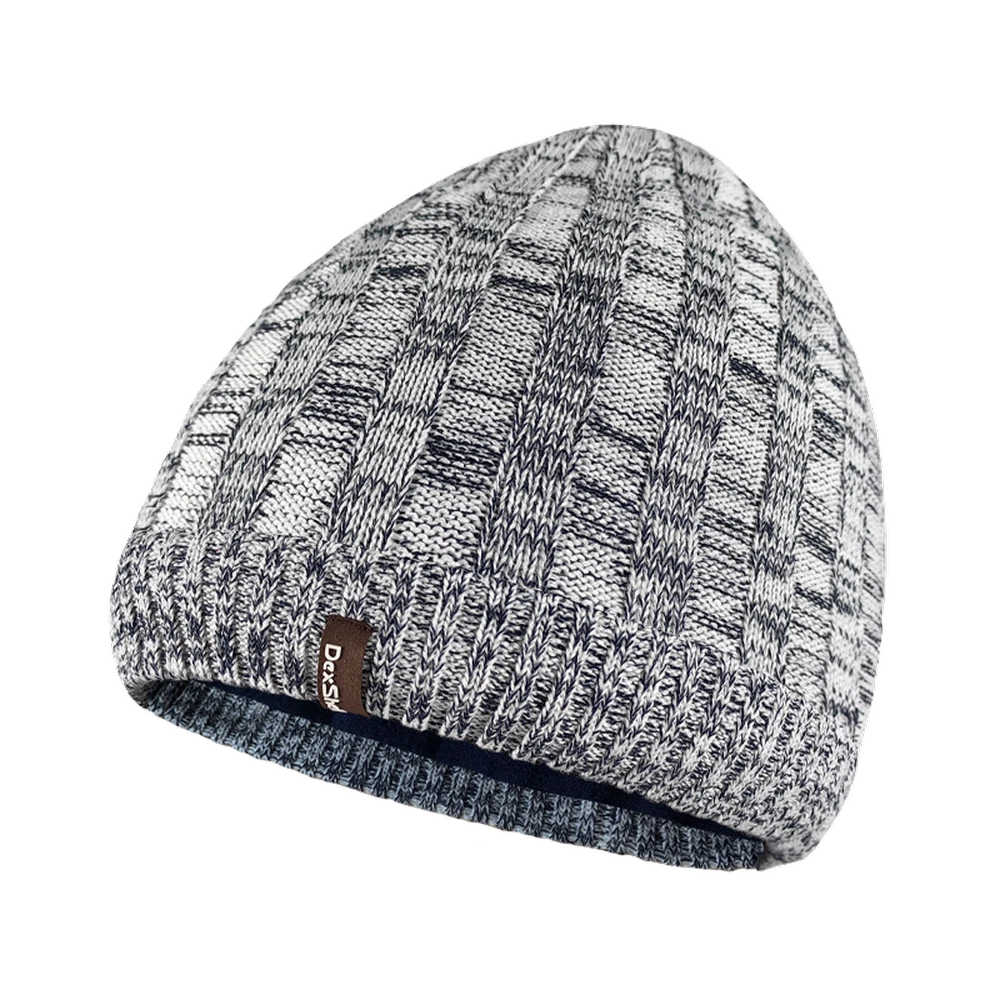 Водонепроникна шапка Dexshell Heathered Rib Knit Beanie, onesize (56-58 см), біло-сіра — фото 1