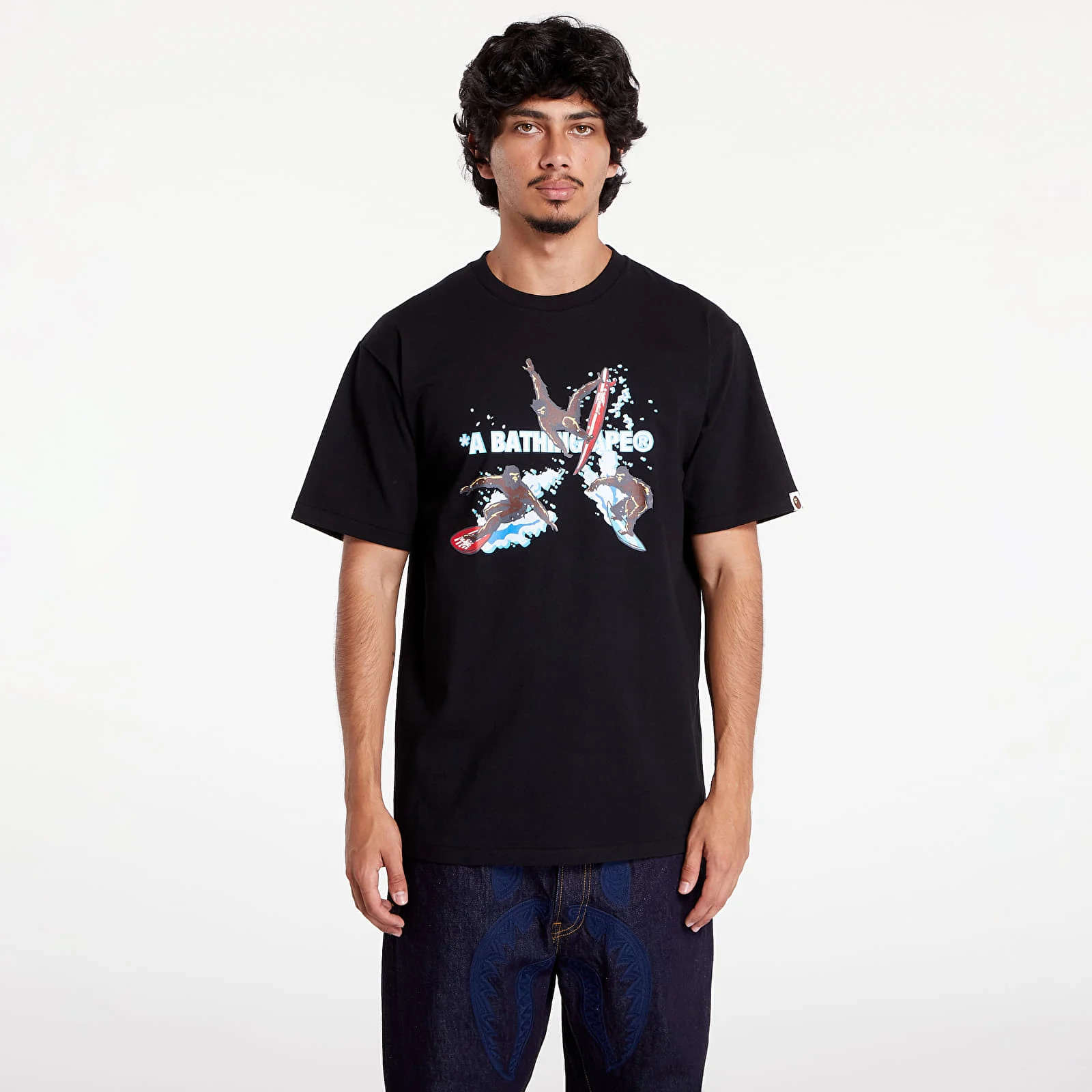 Футболка чоловіча Bape Surfing Apes Tee (001TEK701002F) — фото 1