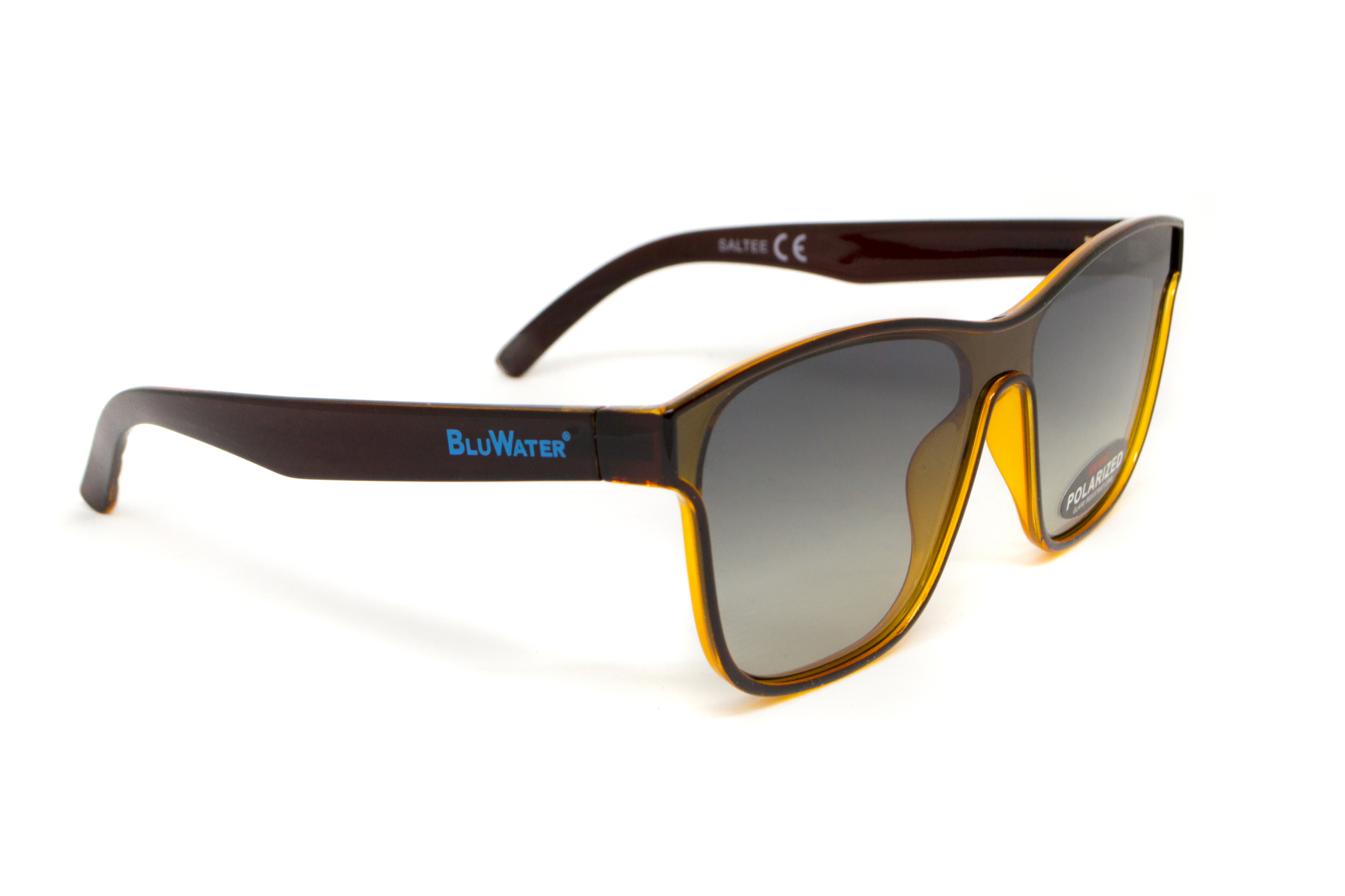 Очки поляризационные BluWater Saltee Polarized (gradient gray), серые с градиентом линзы в коричневой полупрозрачной оправе — фото 4