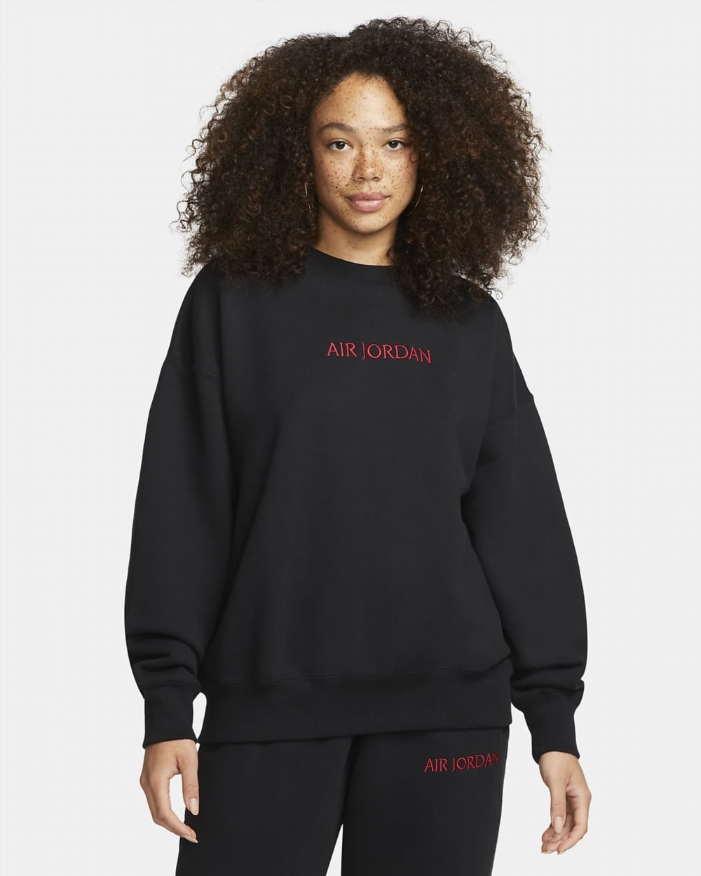 Кофта жіночі Jordan Woodwork W Fleece Crew Sweat Black/Gym Red (DQ4649-010) — фото 1