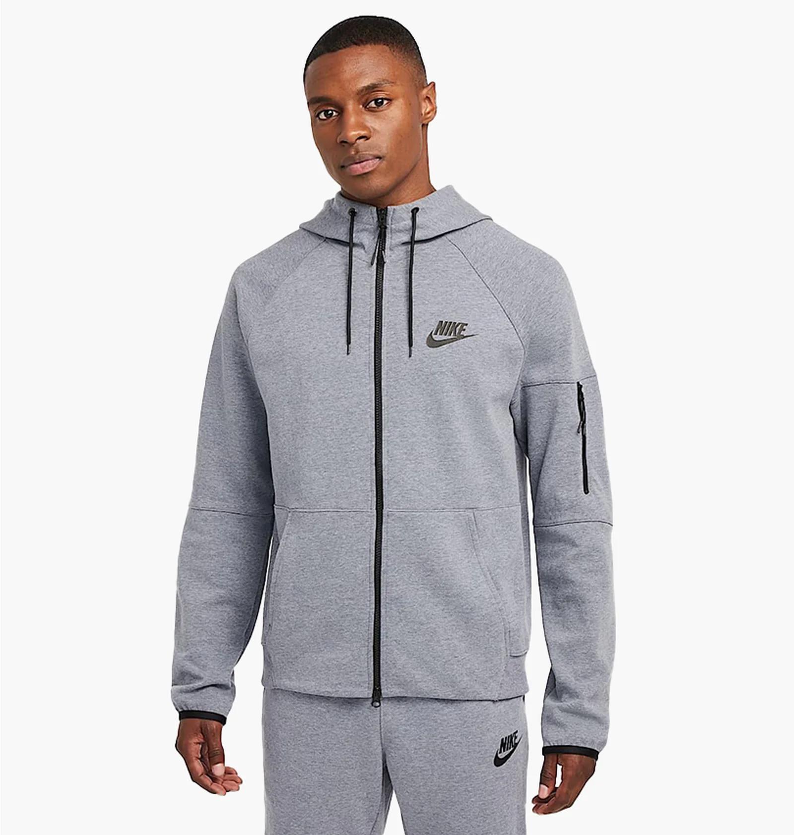 Кофта чоловіча Nike Sportswear Tech Fleece Essential Full Zip Grey (DD5284-451) — фото 1
