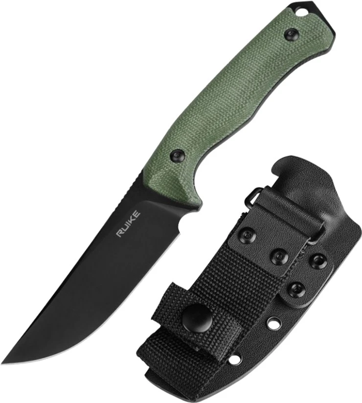 Ніж фіксований мисливський  Ruike F186-MG, (11.8 см) D2 / Micarta зелений — фото 1