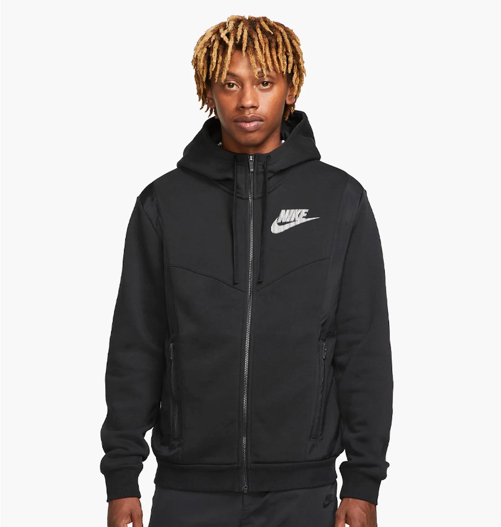 Кофта чоловіча Nike Sportswear Hybrid Full-Zip Fleece Hoodie (DO7228-010) — фото 1