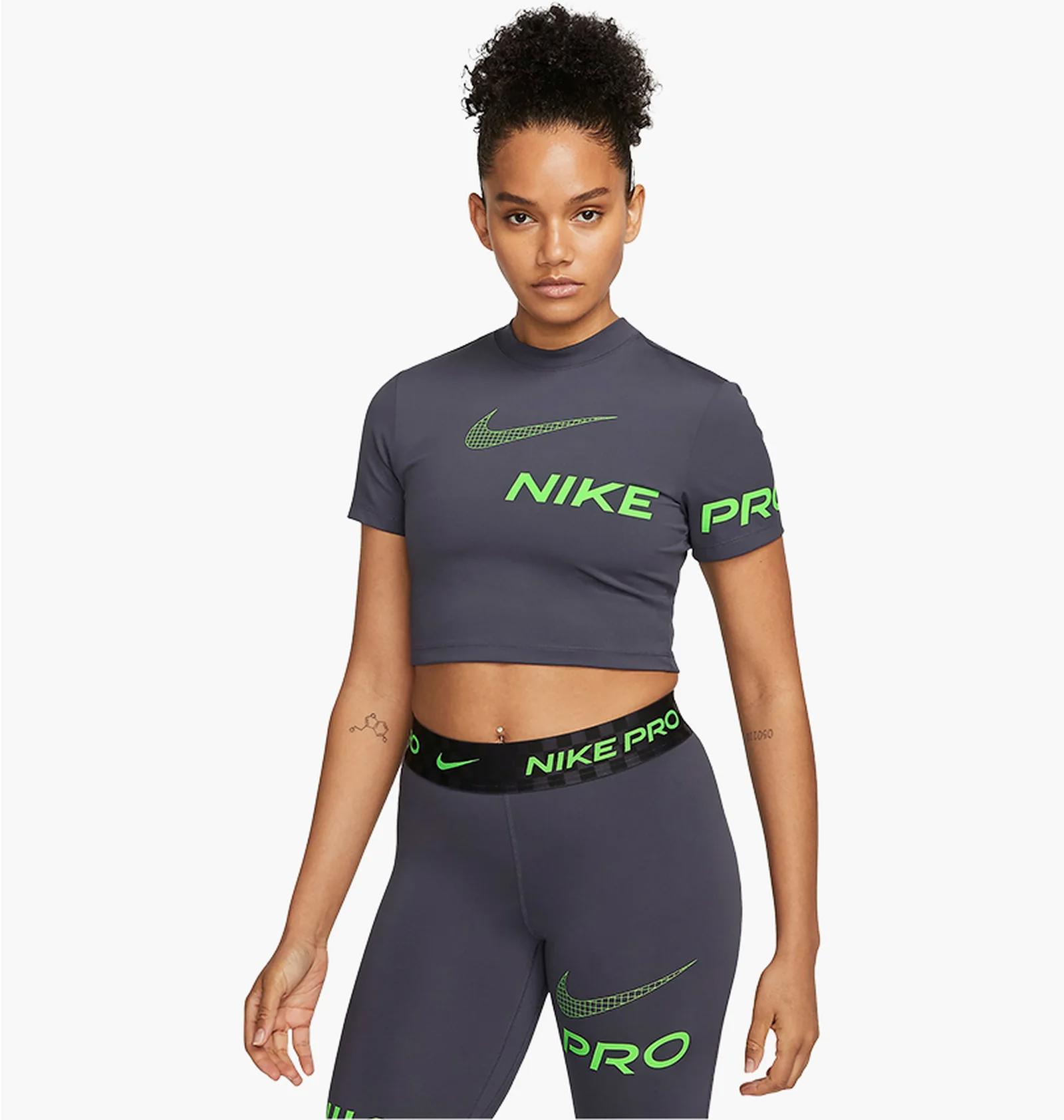 Футболка жіноча Nike Pro Dri-Fit Grey (DX0078-015) — фото 1