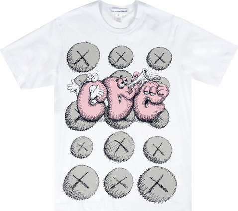 Футболка comme des garçons shirt x kaws print t-shirt — фото 3