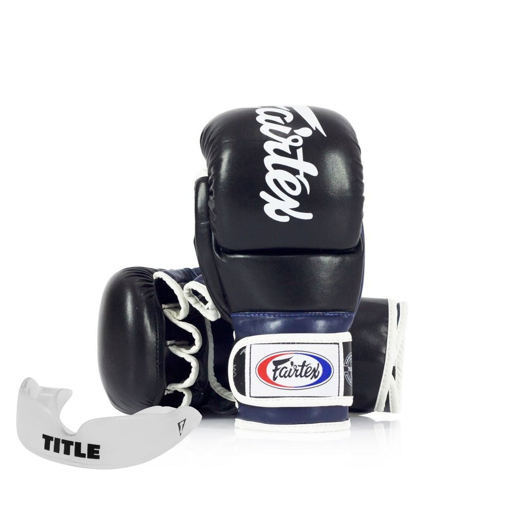 Рукавиці греплінгові для ММА Fairtex FGV18 Black/Blue XL — фото 1