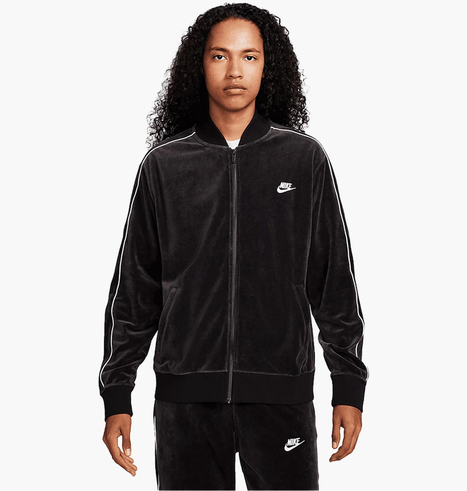 Кофта чоловіча Nike Sportswear Club Velour Jacket Black (FB8231-010) — фото 3