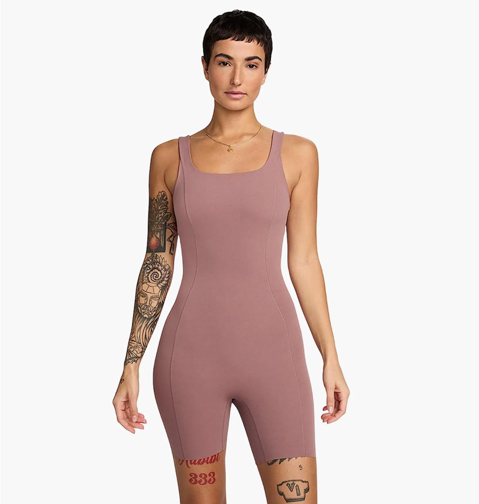 Боді жіночі Nike Zenvy Dri-Fit Short Bodysuit Pink (FN3031-208) — фото 1