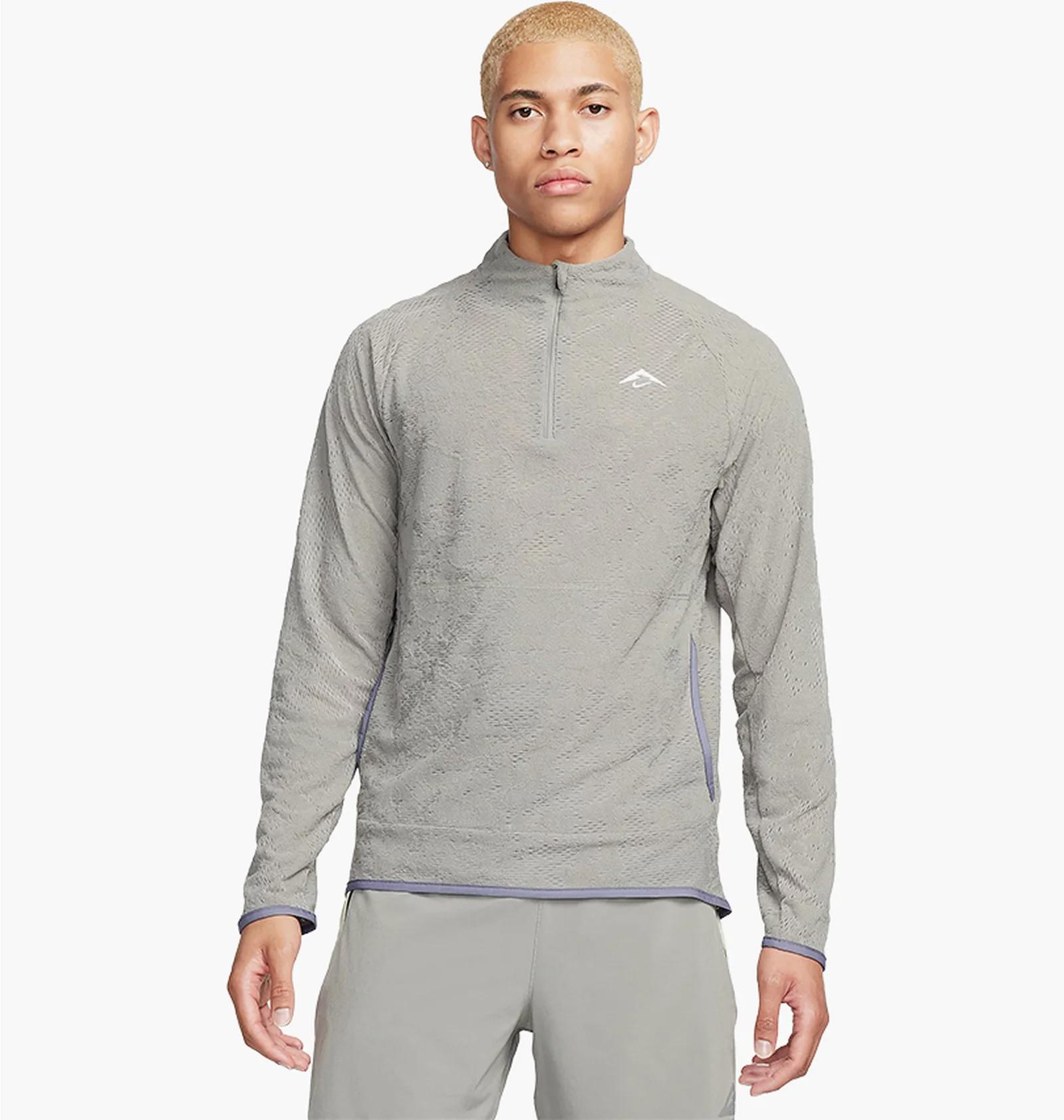Кофта чоловіча Nike Trail Dri-Fit 1/2-Zip Running Top Grey (FB7535-053) — фото 1