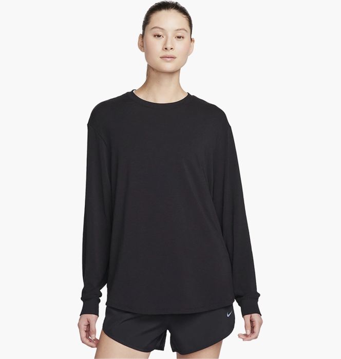 Лонгслів Nike ONE RELAXED DRI-FIT LONG-SLEEVE TOP BLACK — фото 1