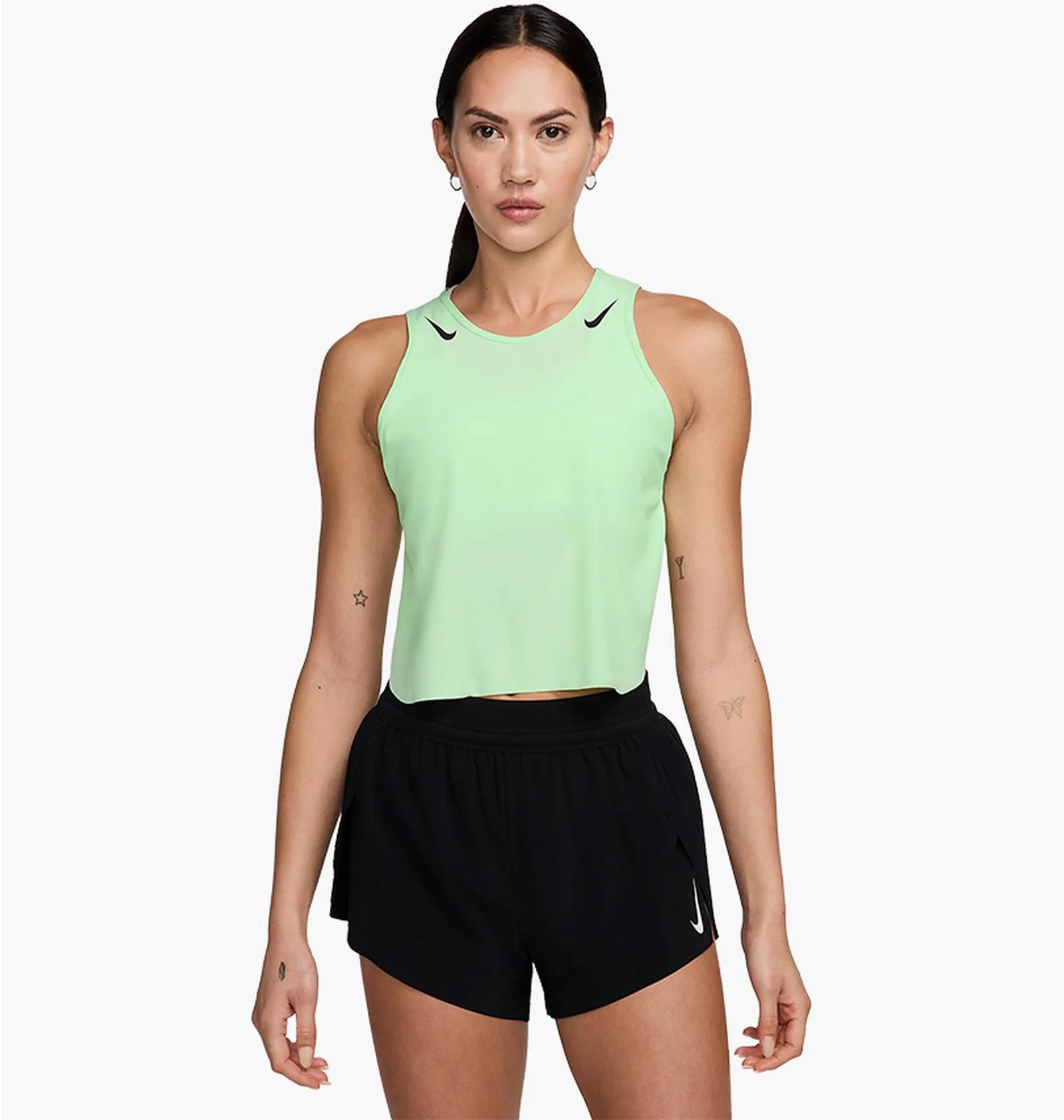 Майка жіноча Nike Aeroswift Dri-Fit Adv Cropped Running Tank Top Green (FN2713-376) — фото 1