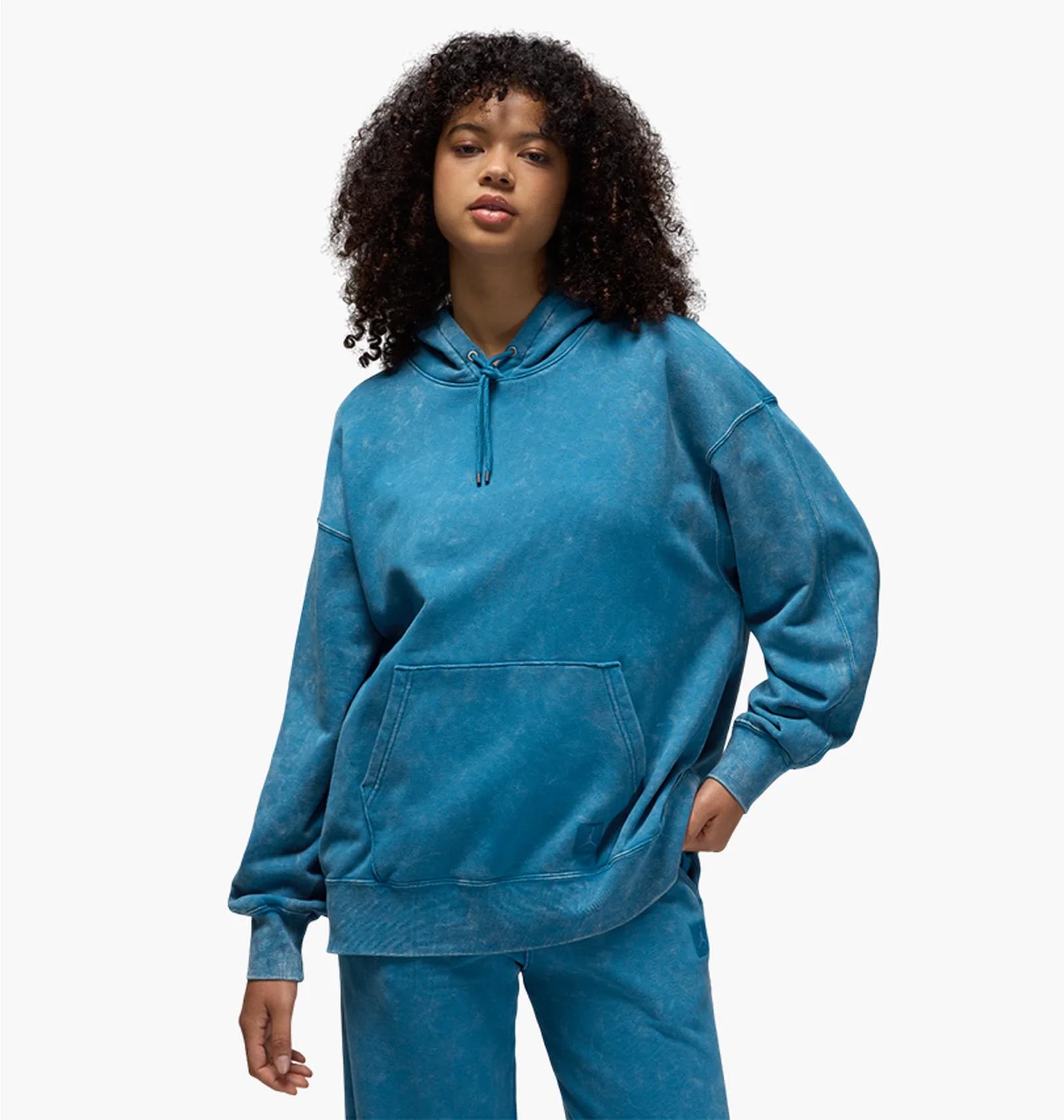 Кофта жіночі Jordan Flight Fleece Satin-Lined Washed Hoodie (FN5738-457) — фото 1