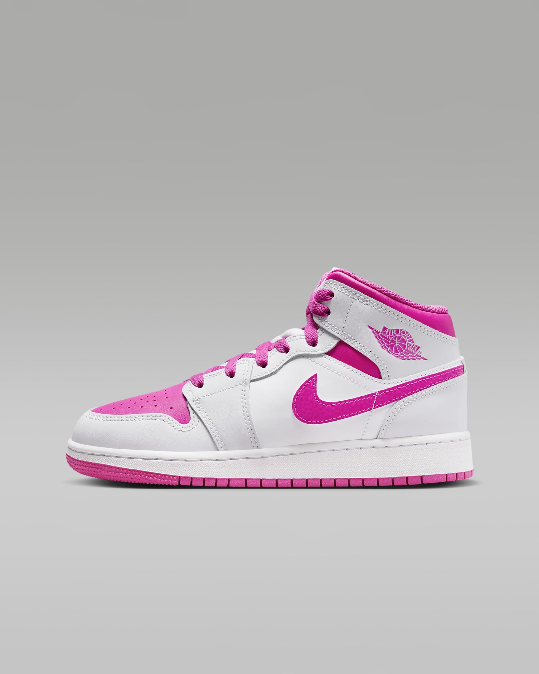 Кросівки дитячі Jordan 1 Mid Gs White/Pink (FD8780-500) — фото 3