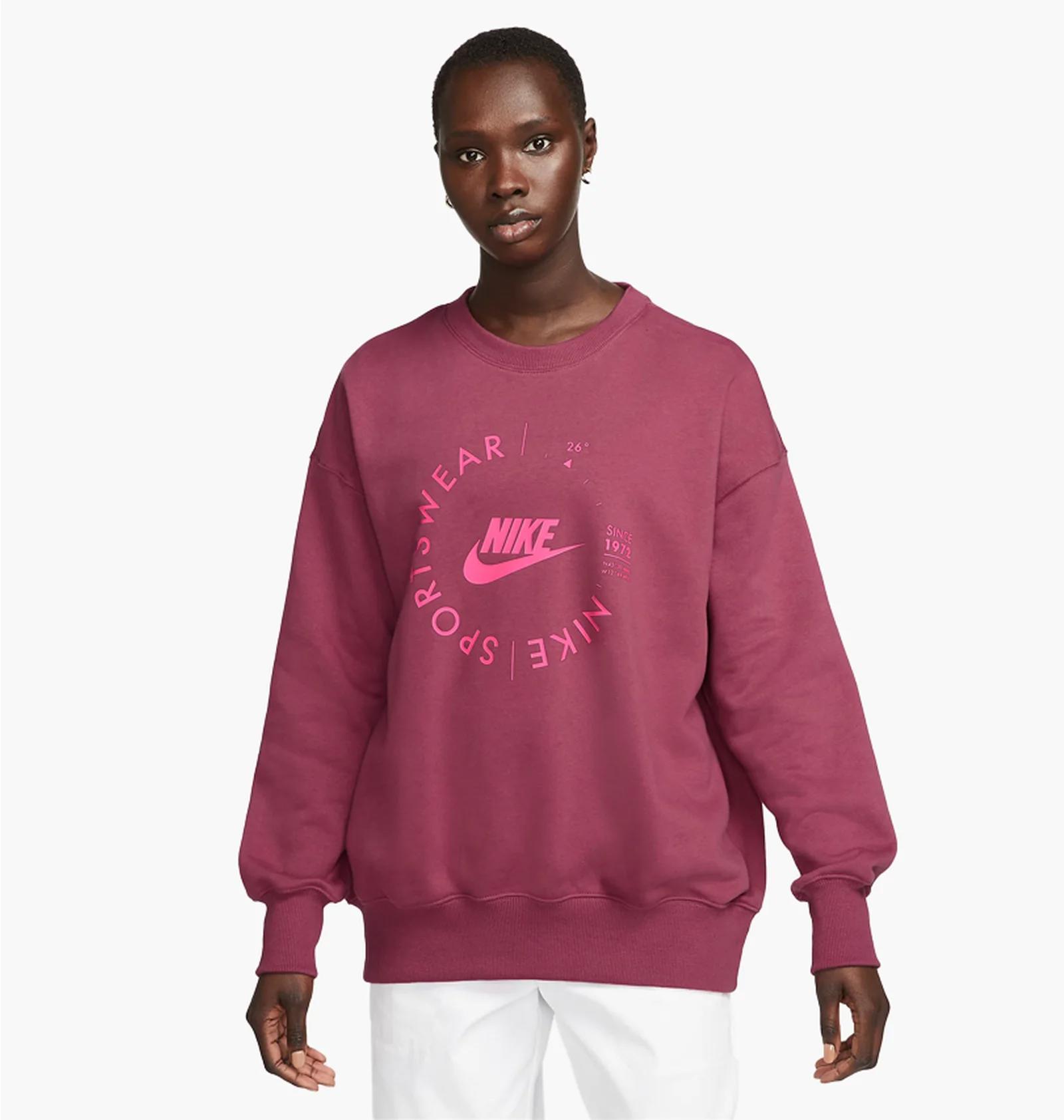 Кофта жіночі Nike Nsw Flc Os Crew Prnt (FD4234-653) — фото 1