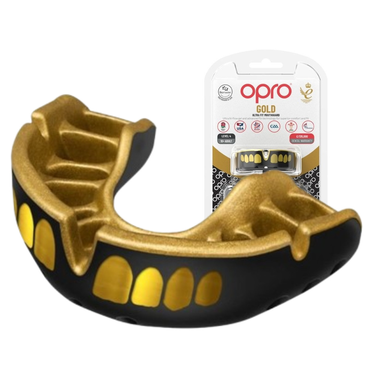 Капа OPRO Gold доросла (вік 11+)  Grillz Black/Gold (art.102504012) — фото 1