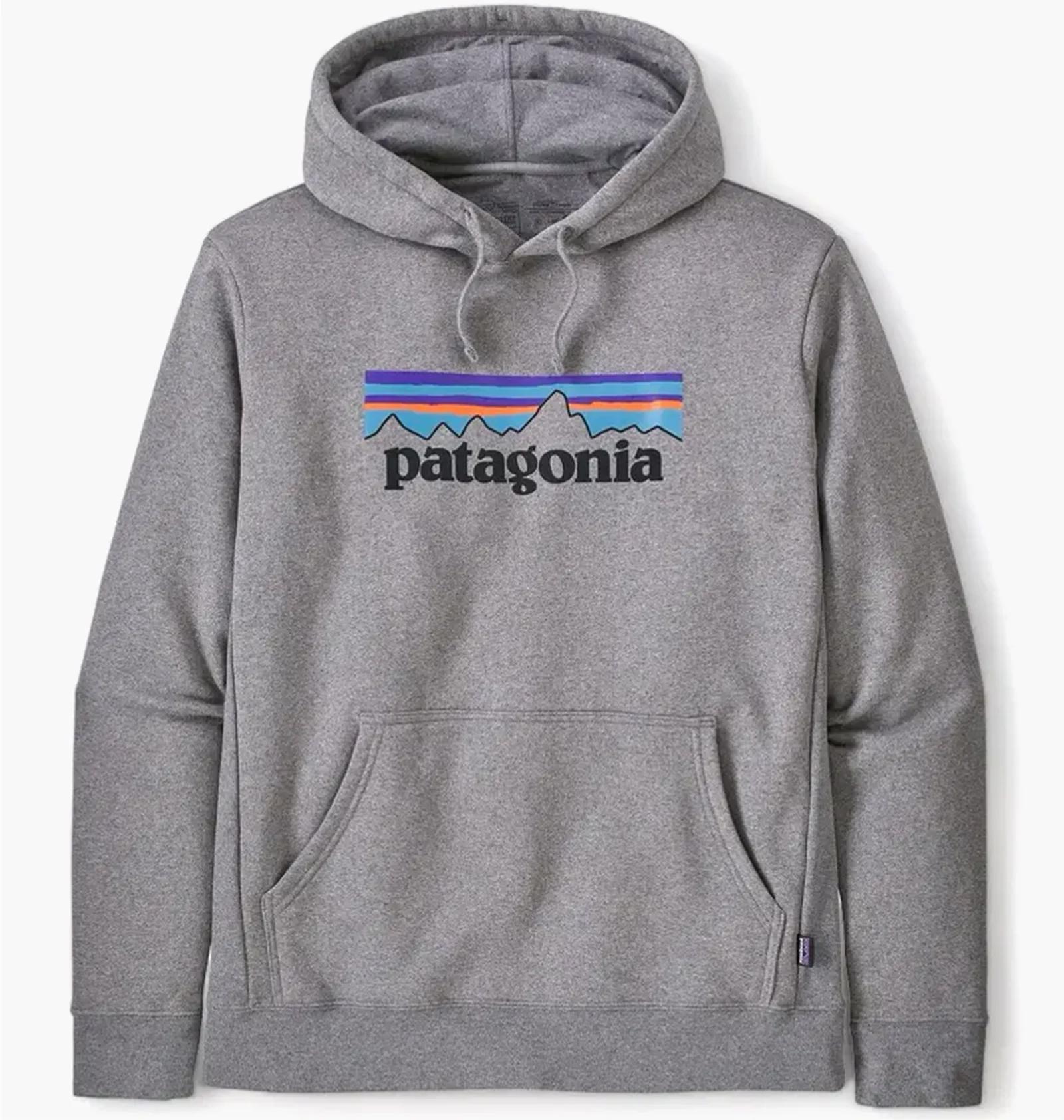 Кофта чоловіча Patagonia P-6 Logo Uprisal Hoody Gravel Heather Grey (GLH39622) — фото 1