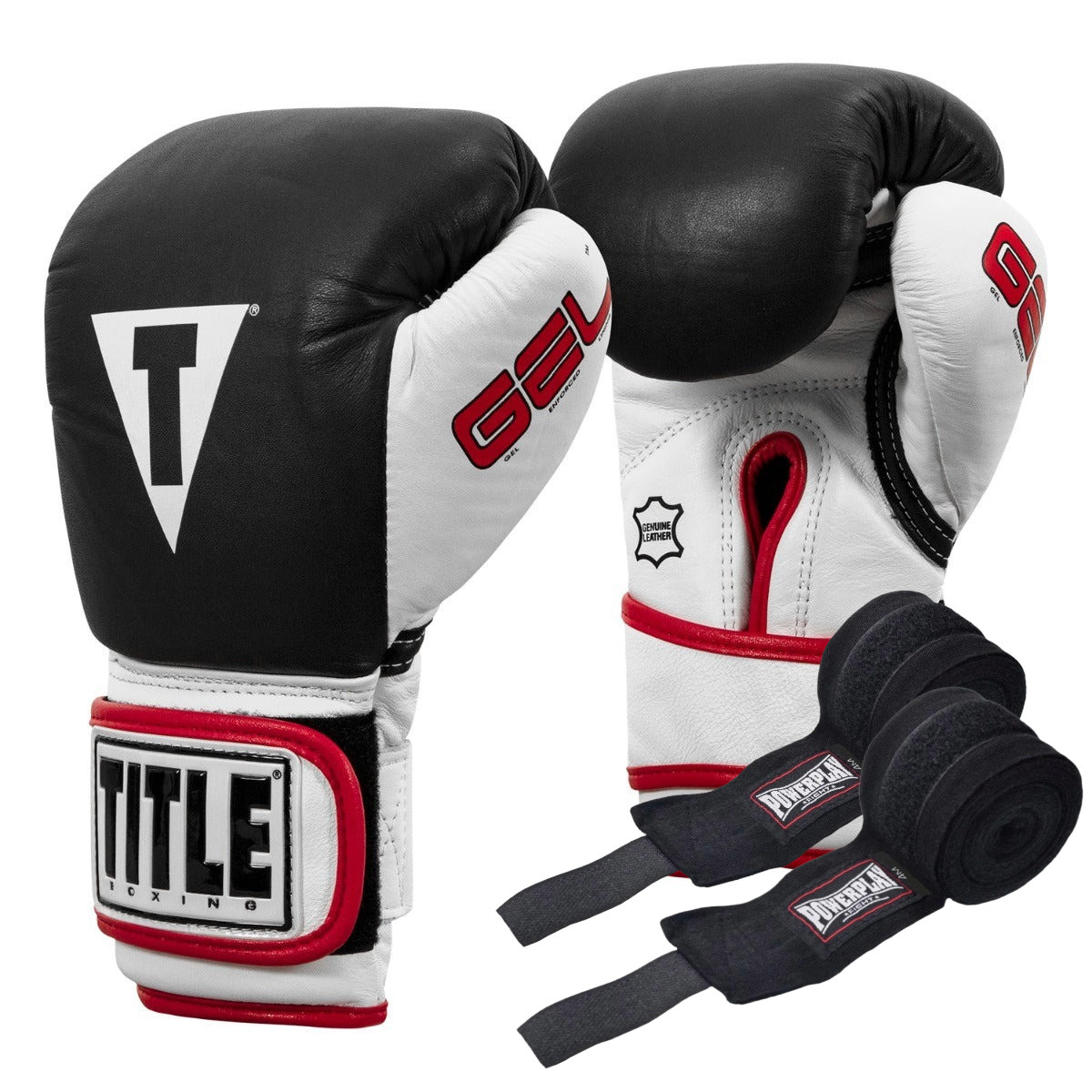Боксерські рукавиці TITLE Boxing Gel World Black S 10oz (бинти 4м. в комплекті) — фото 3