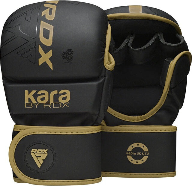 Рукавиці для ММА (Греплінгові рукавички) RDX F6 KARA Matte Golden Plus L/XL — фото 2
