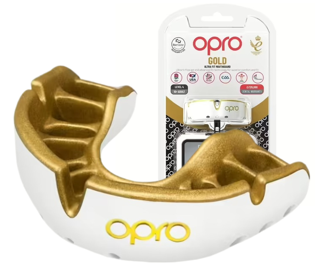 Капа OPRO Gold доросла (вік 11+)  White/Gold (art.102504005) — фото 2