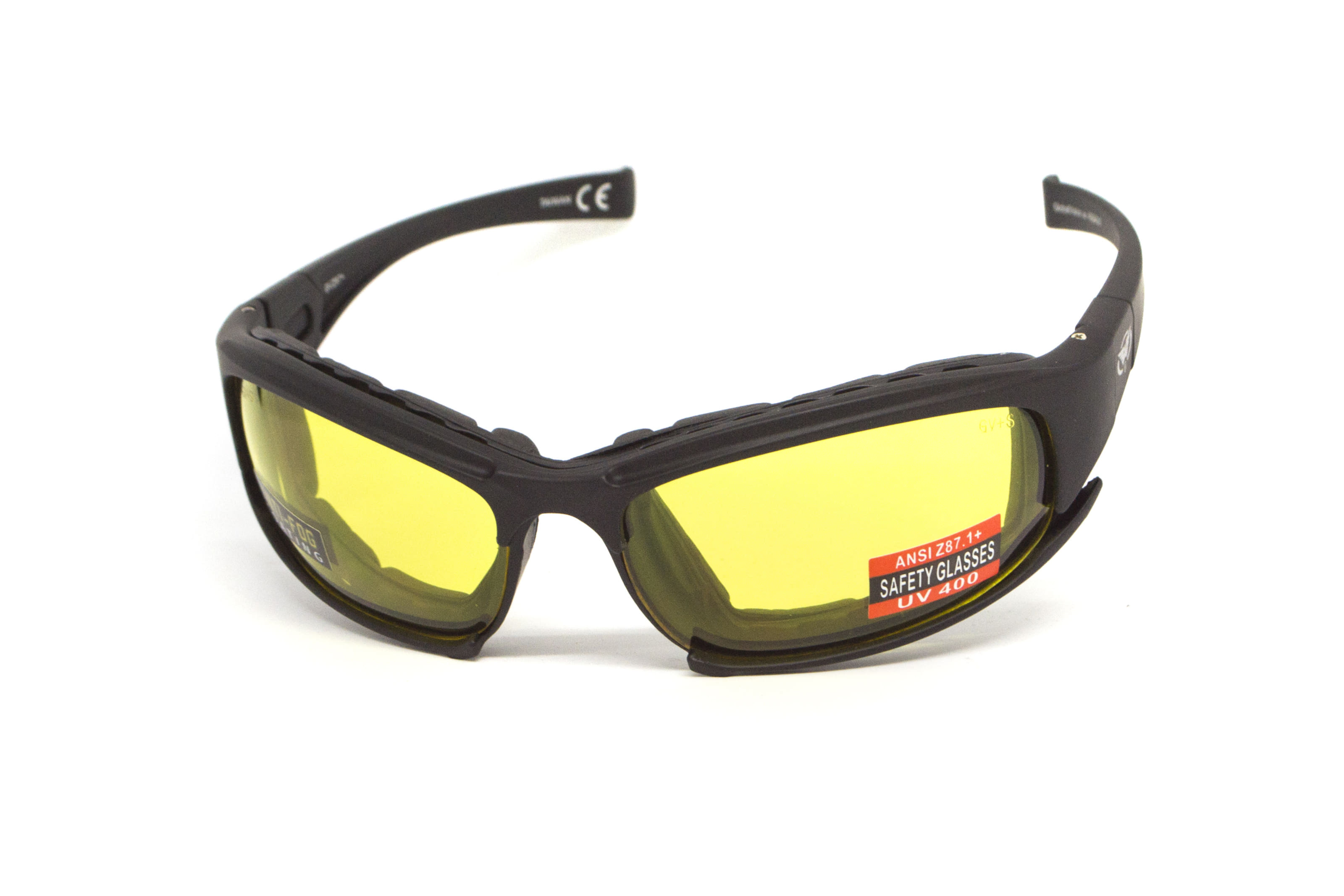 Очки защитные с уплотнителем Global Vision Assault (yellow) Anti-Fog, желтые — фото 1