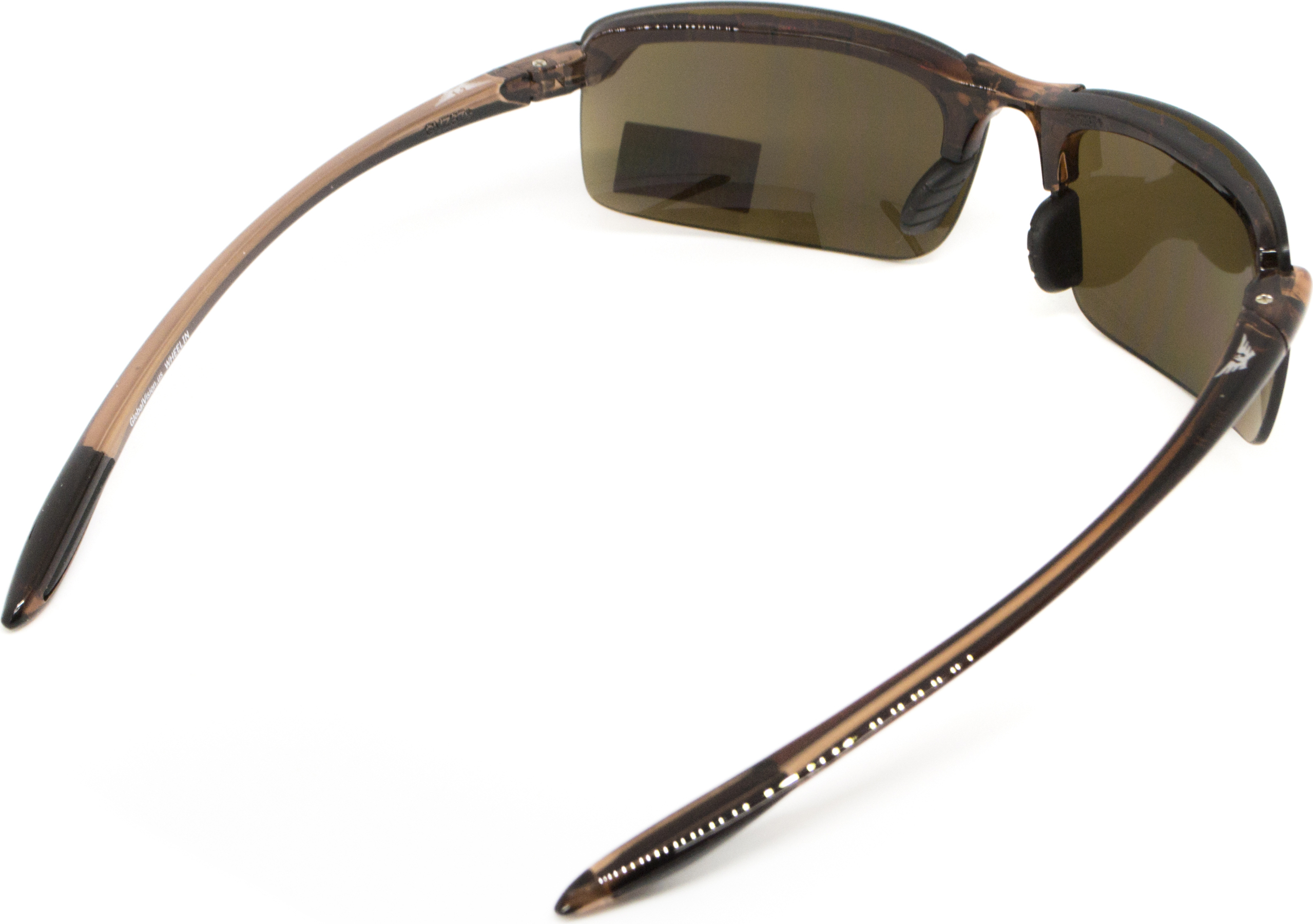 Очки защитные Global Vision Wheelin Crystal Brown (drive mirror), зеркальные коричневые линзы в полупрозрачной коричневой оправе — фото 12