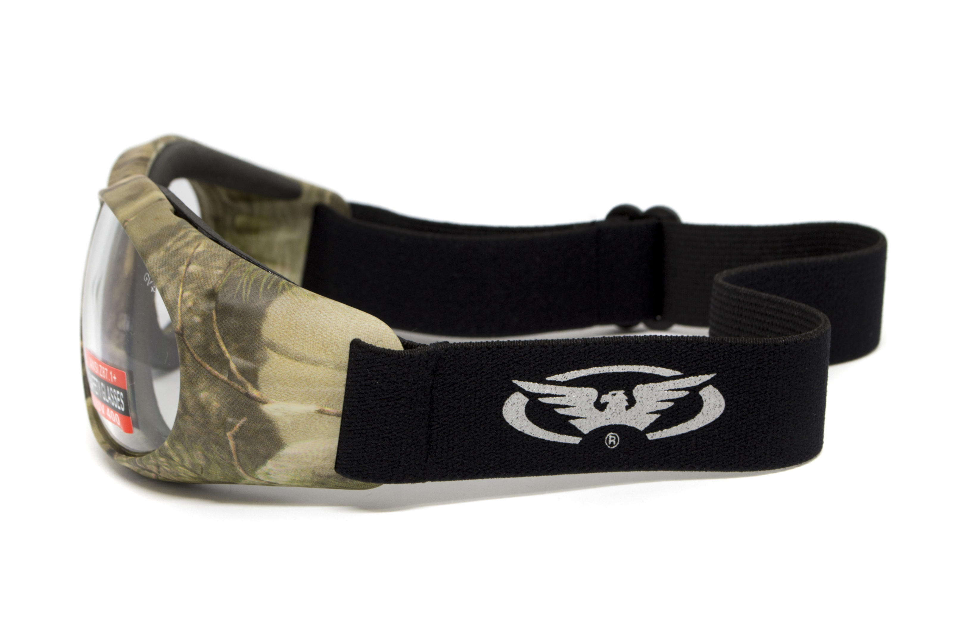 Очки защитные с уплотнителем Global Vision Eliminator Camo Forest (clear), прозрачные в камуфлированной оправе — фото 3