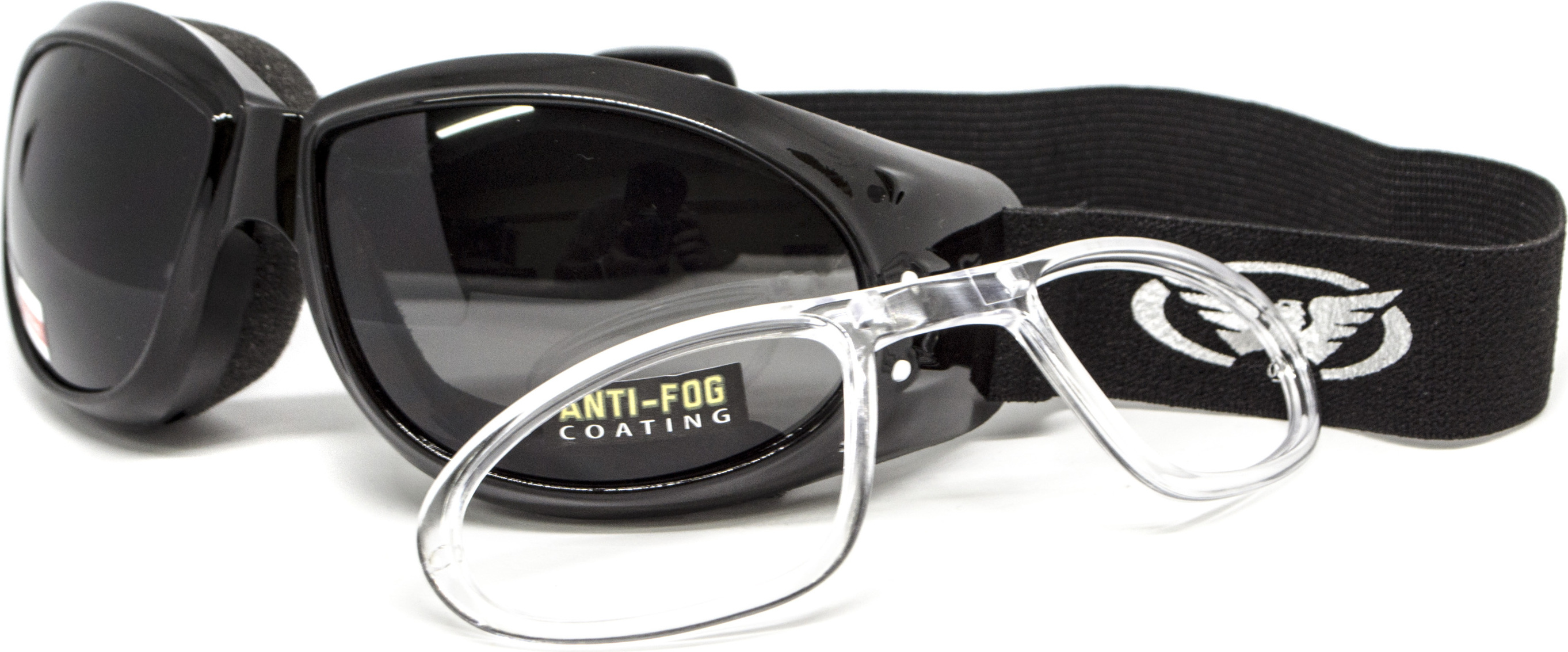 Очки защитные с уплотнителем Global Vision Eliminator RX (gray) Anti-Fog, серые с диоптрической вставкой — фото 4