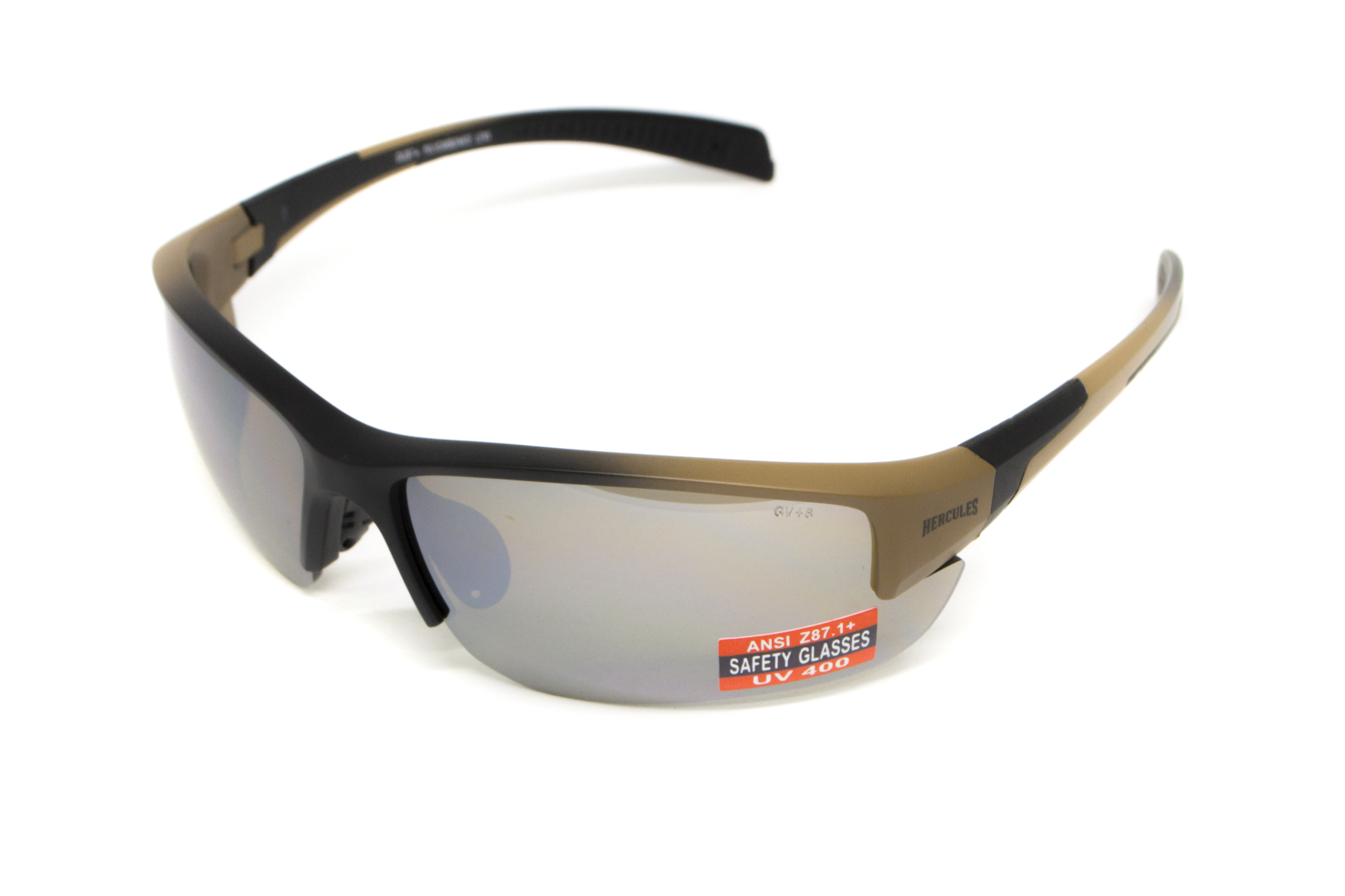 Очки защитные Global Vision Hercules-7 Black-Brown (drive mirror), зеркальные коричневые в коричнево-чорной оправе — фото 1