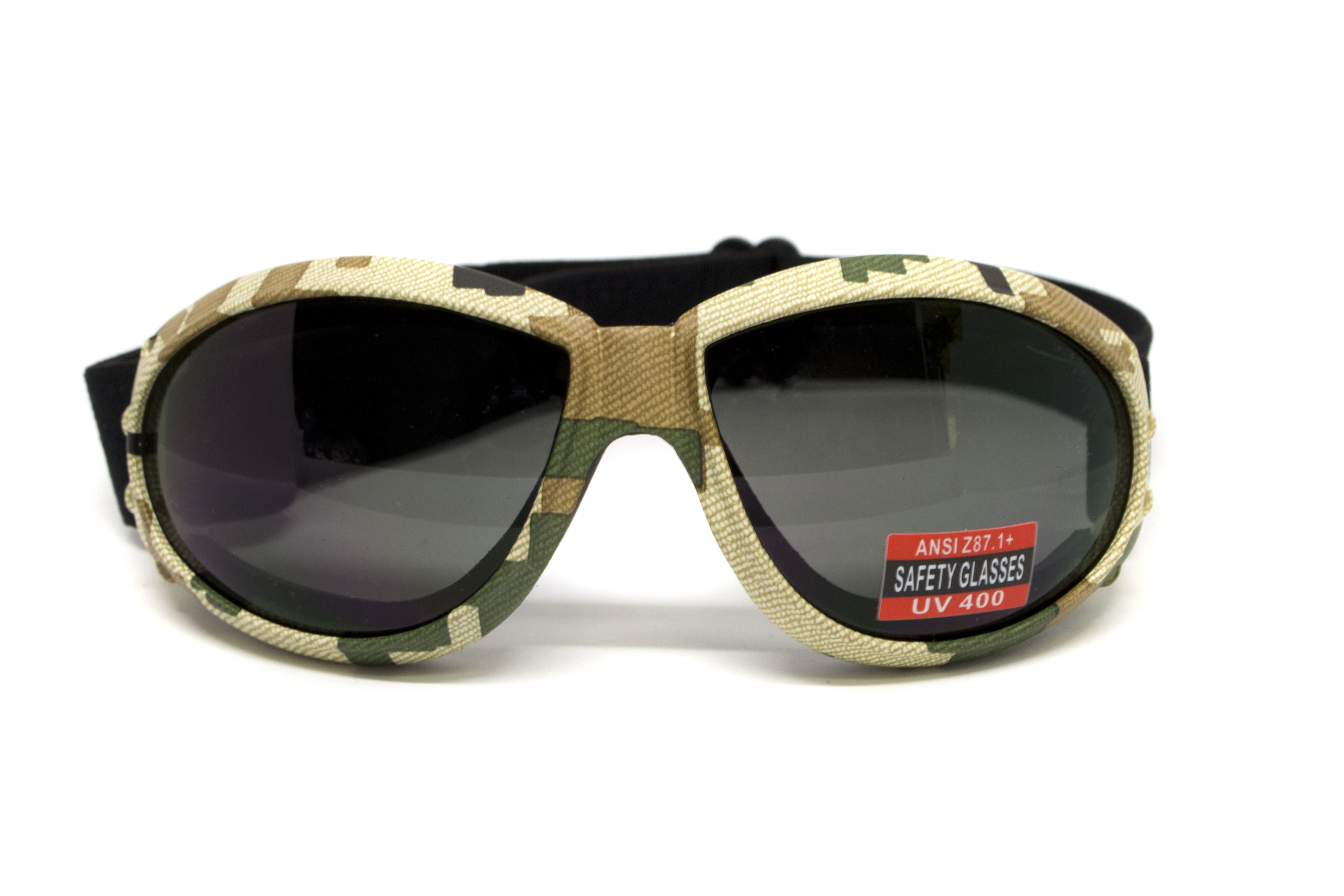 Очки защитные с уплотнителем Global Vision Eliminator Camo Pixel (gray), серые в камуфлированной оправе — фото 8