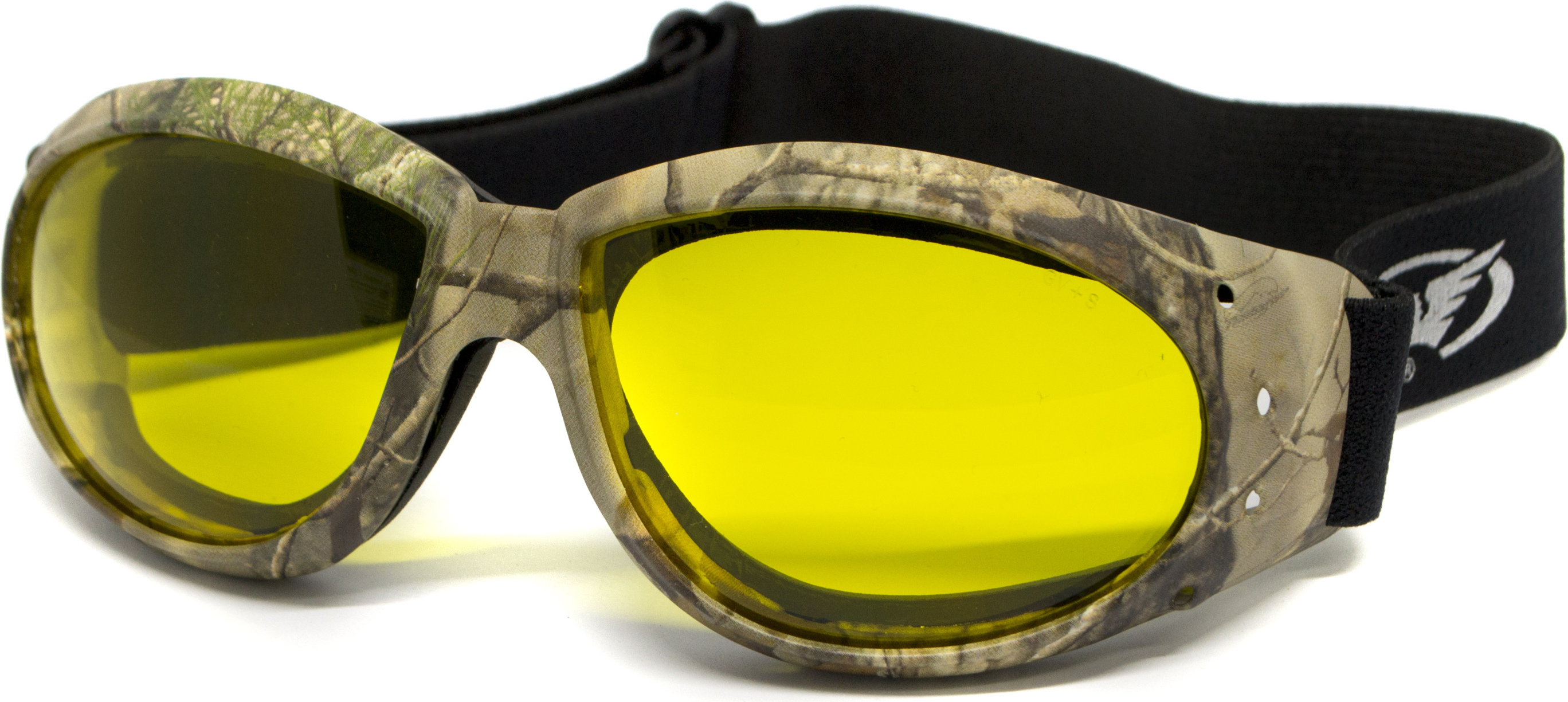 Очки защитные с уплотнителем Global Vision Eliminator Camo Forest (yellow), желтые в камуфлированной оправе — фото 4