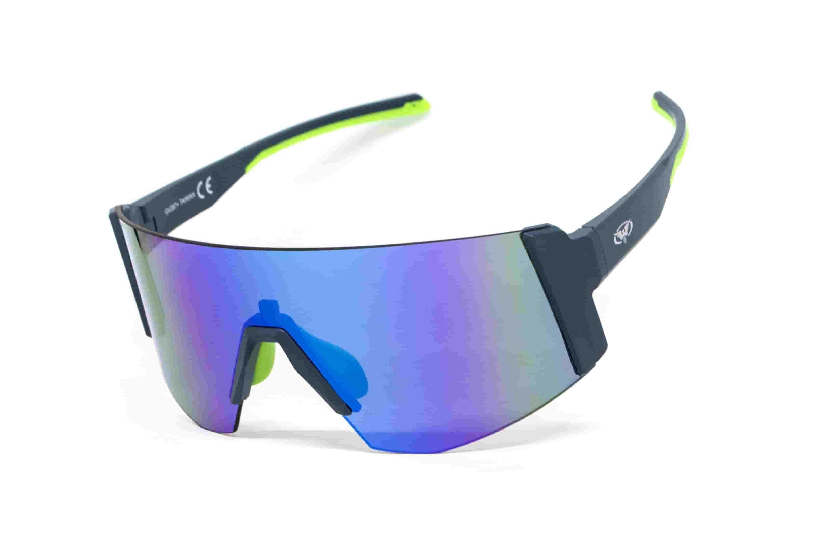 Очки защитные открытые Global Vision Astro Blue (G-Tech™ blue), зеркальные синие в синій оправі (с возможностью установки диоптрической вставки) — фото 1