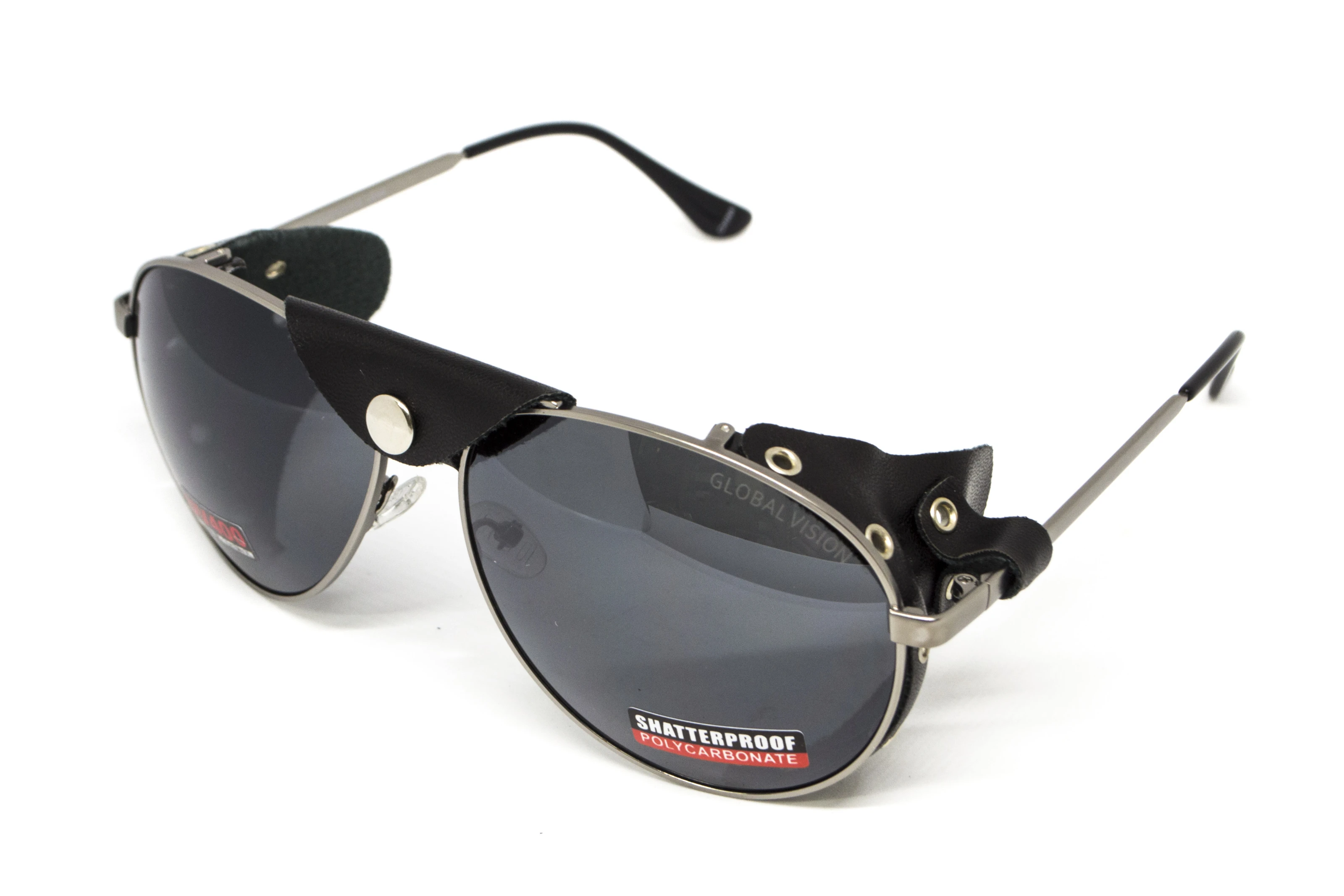 Очки защитные Global Vision Aviator-3  (gray), серые съёмным уплотнителем из синтетитечской "кожи" — фото 1