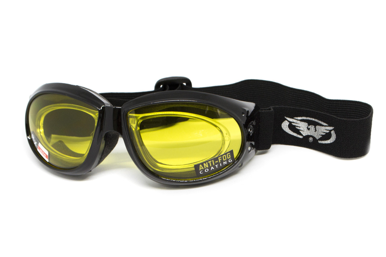 Очки защитные с уплотнителем Global Vision Eliminator RX (yellow) Anti-Fog, желтые с диоптрической вставкой — фото 1