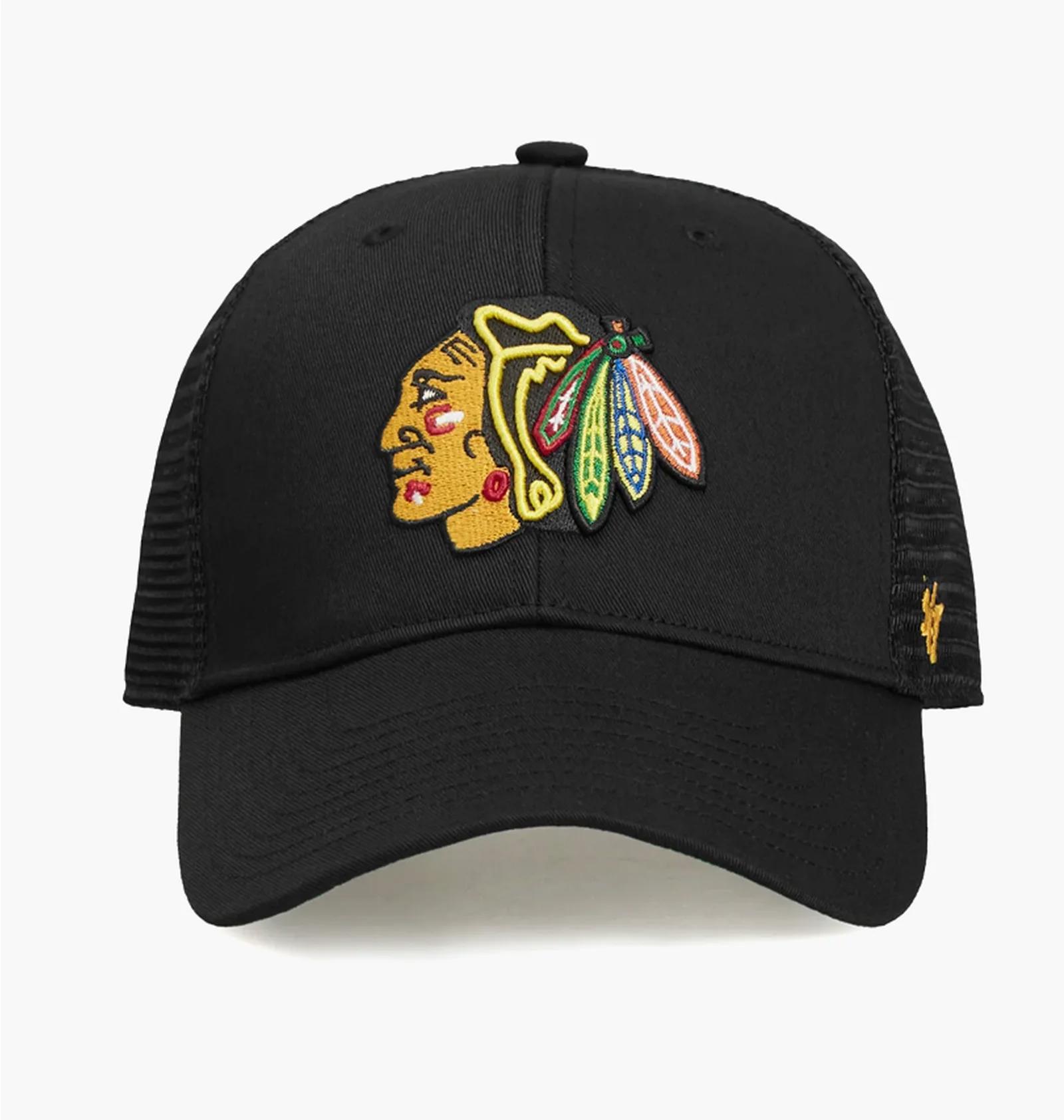 Бейсболка CHICAGO BLACKHAWKS BRANSON MES H-BRANS04CTP-BK 47 Brand Чорний — фото 1