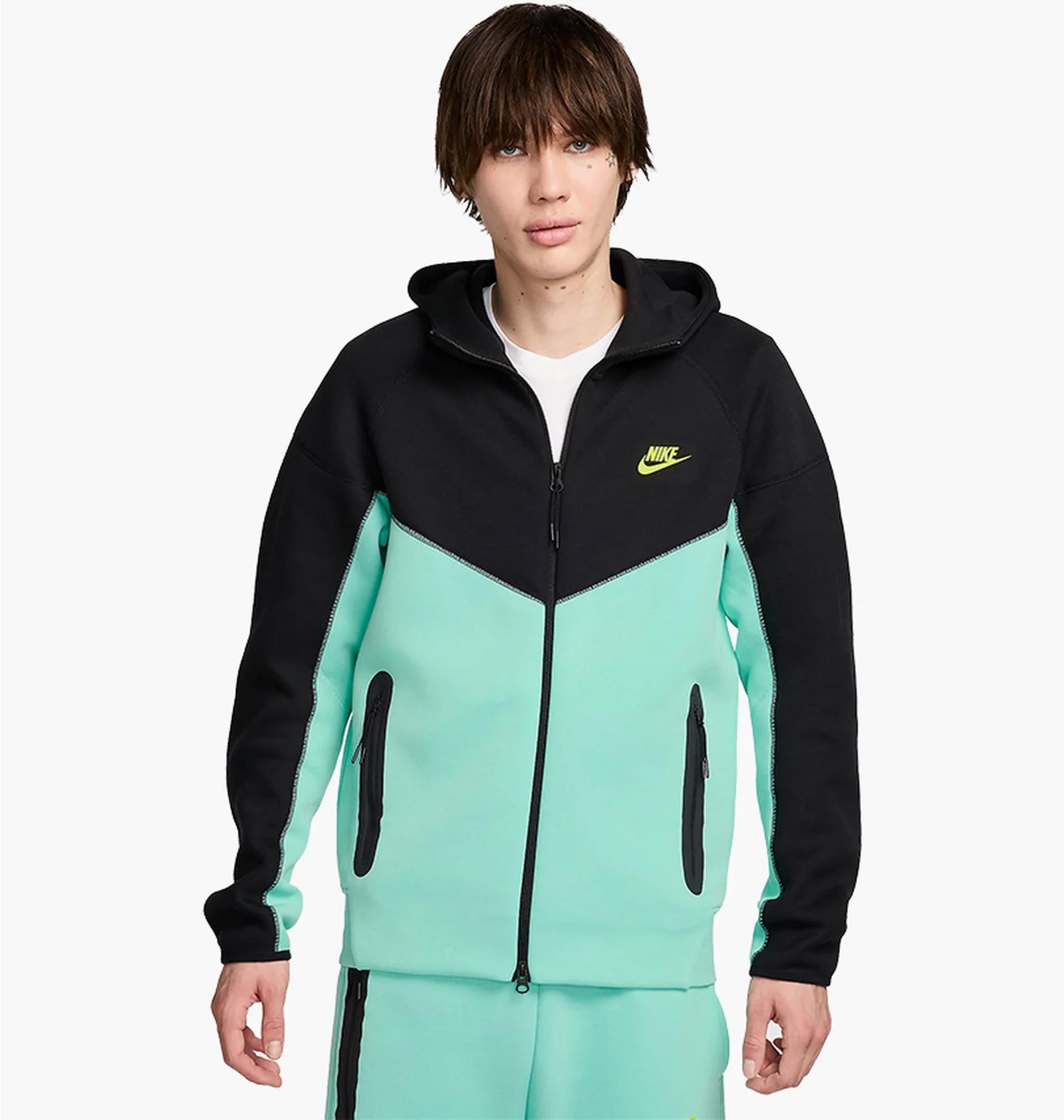 Кофта чоловіча Nike Sportswear Tech Fleece Windrunner Black/Turquoise (HF4432-349) — фото 1