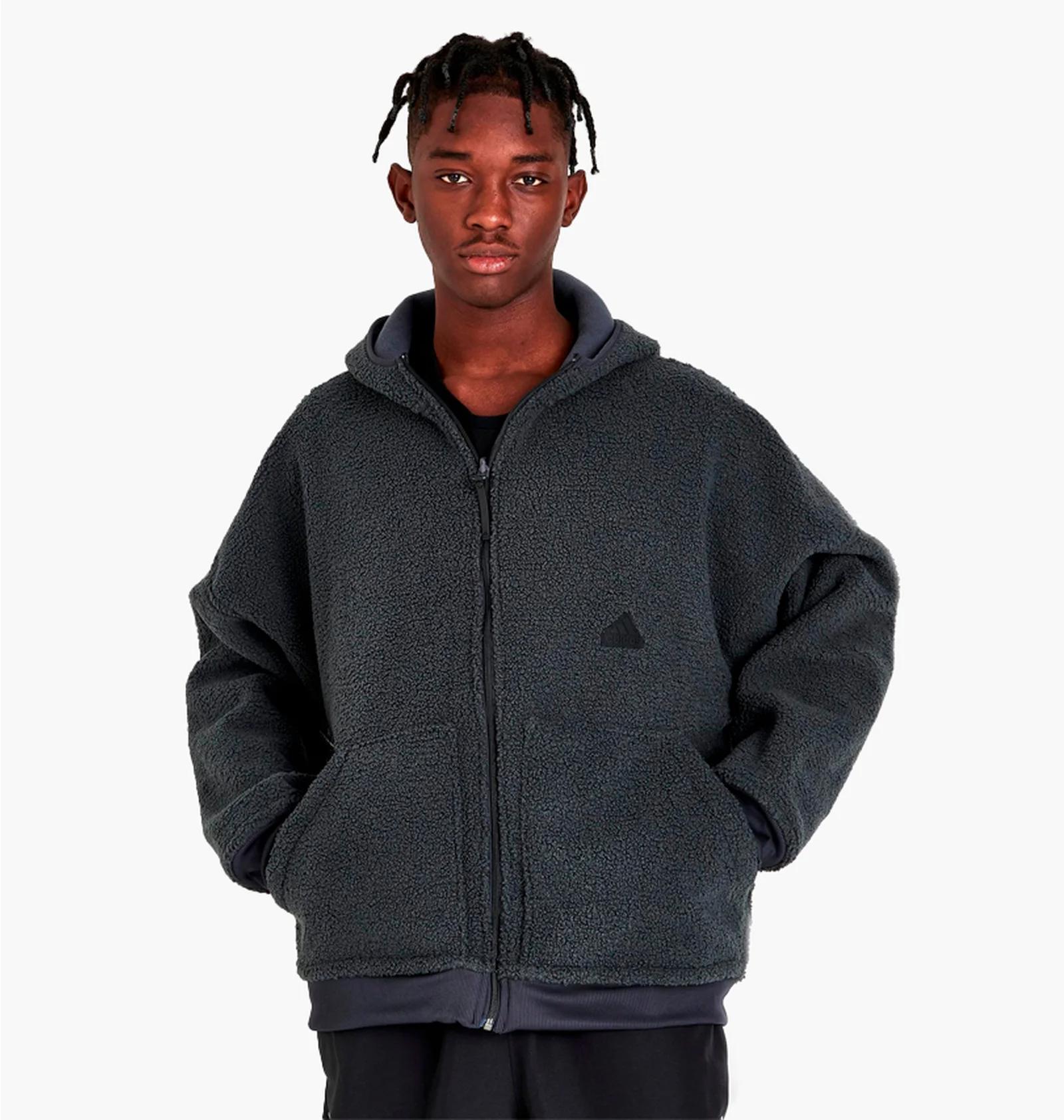 Кофта чоловіча Adidas Sportswear Polar Fleece Full-Zip Hooded Sweatshirt Black (HG2076) — фото 1