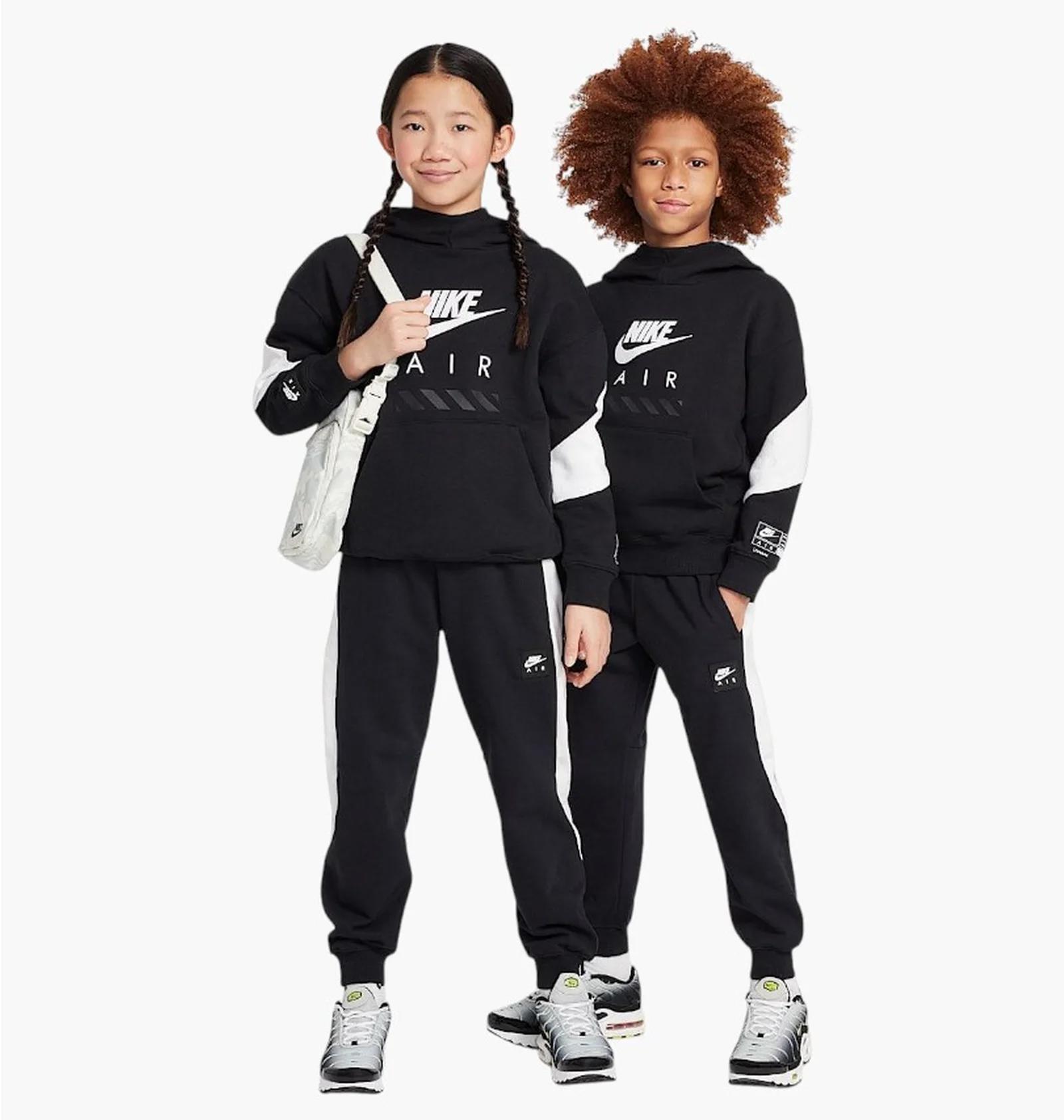 Спортивний костюм дитячий Nike Air Older Kids Fleece Black (HF8812-010__HF8811-010) — фото 1