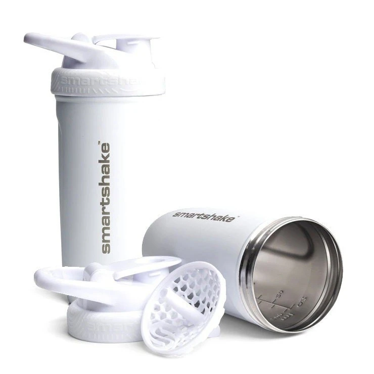 Шейкер спортивний SmartShake металевий Reforce Stainless Steel 30oz/900ml White — фото 1