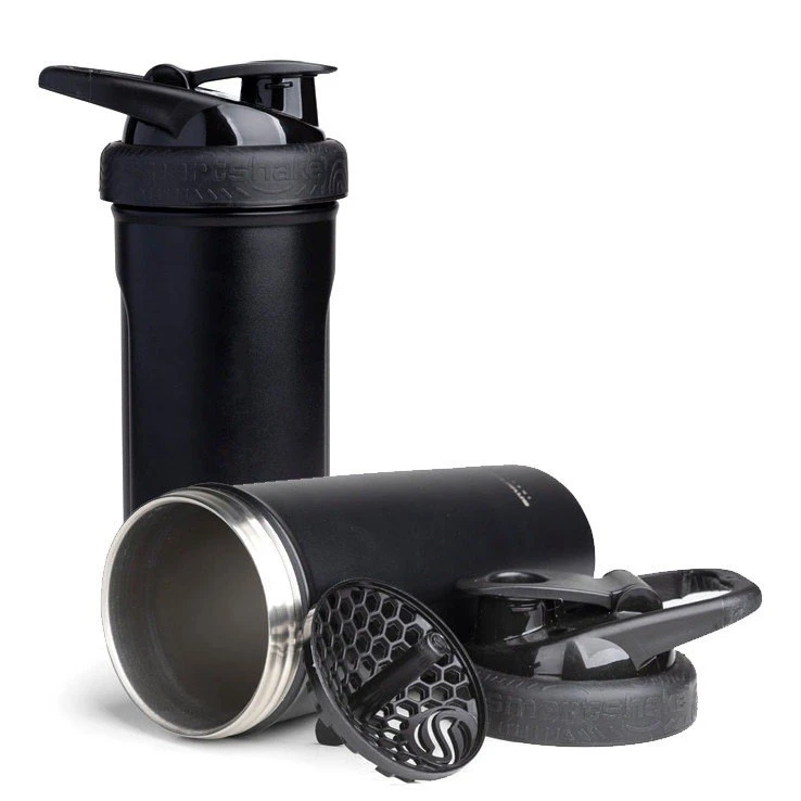 Шейкер спортивний SmartShake металевий Insulated Steel 750ml Black — фото 1