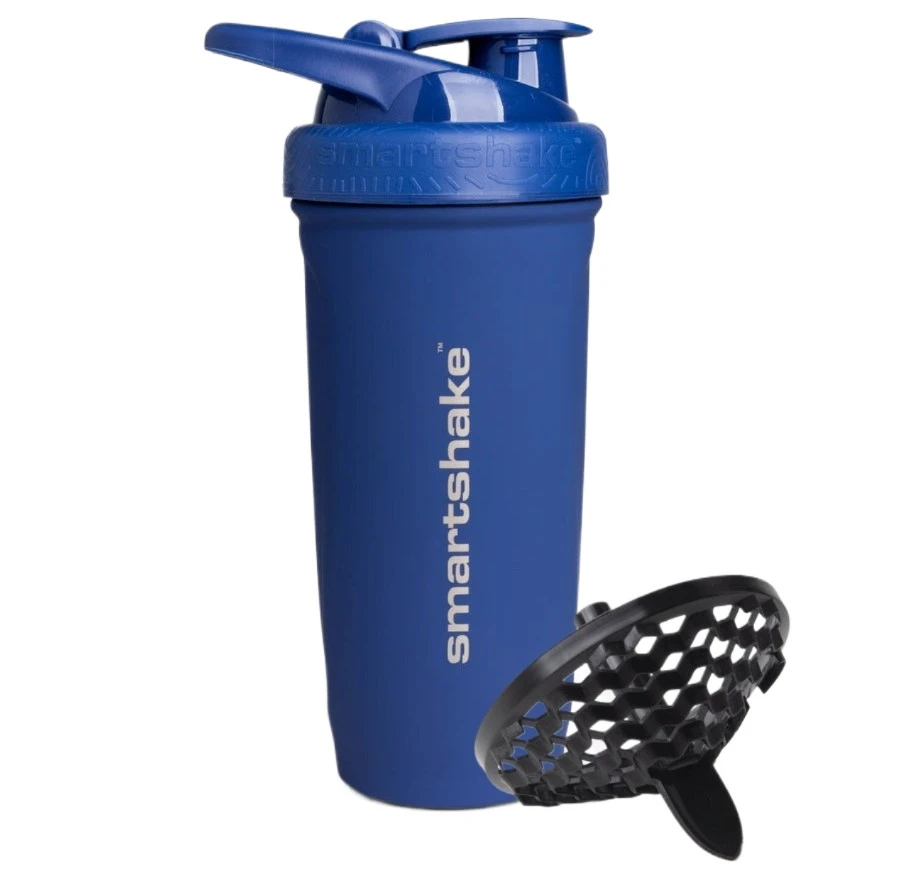 Шейкер спортивний SmartShake металевий Reforce Stainless Steel 30oz/900ml Navy Blue — фото 1