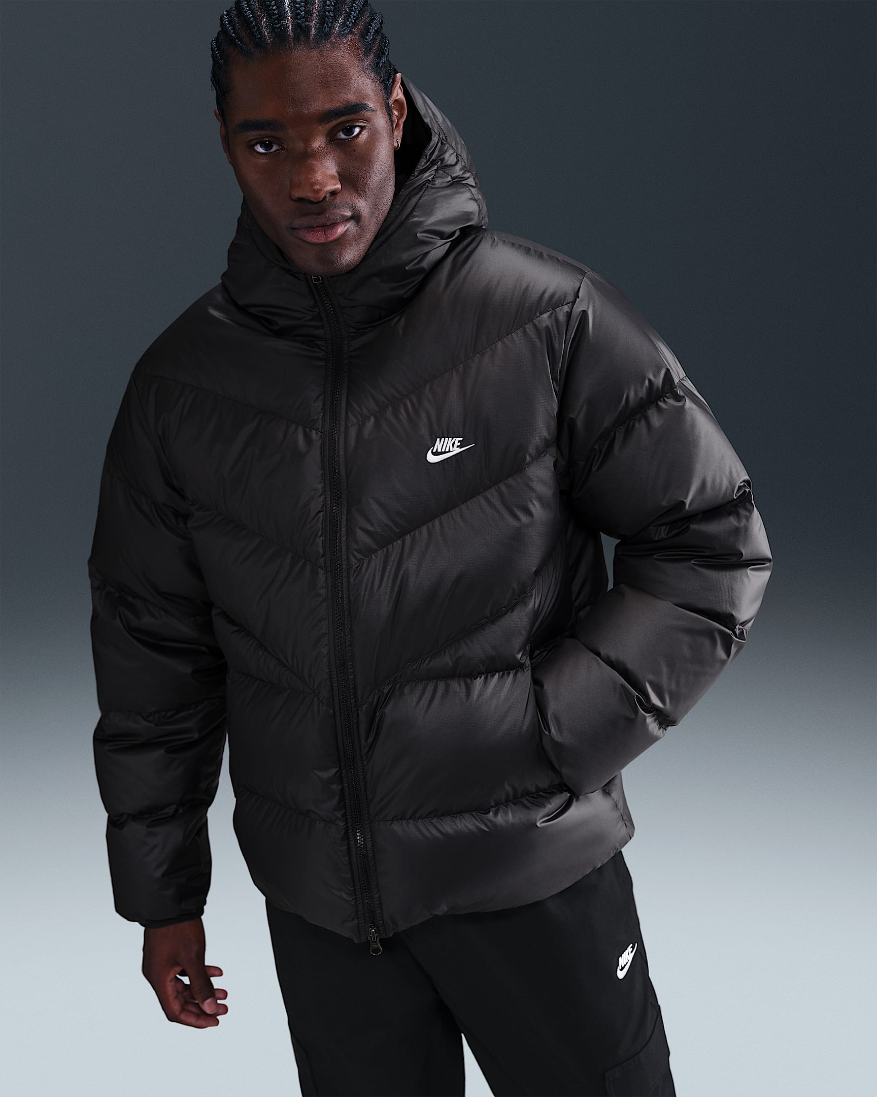 Куртка чоловіча Nike M Windrunner Stmnt Dwn Jkt Black (HQ7790-011) — фото 1