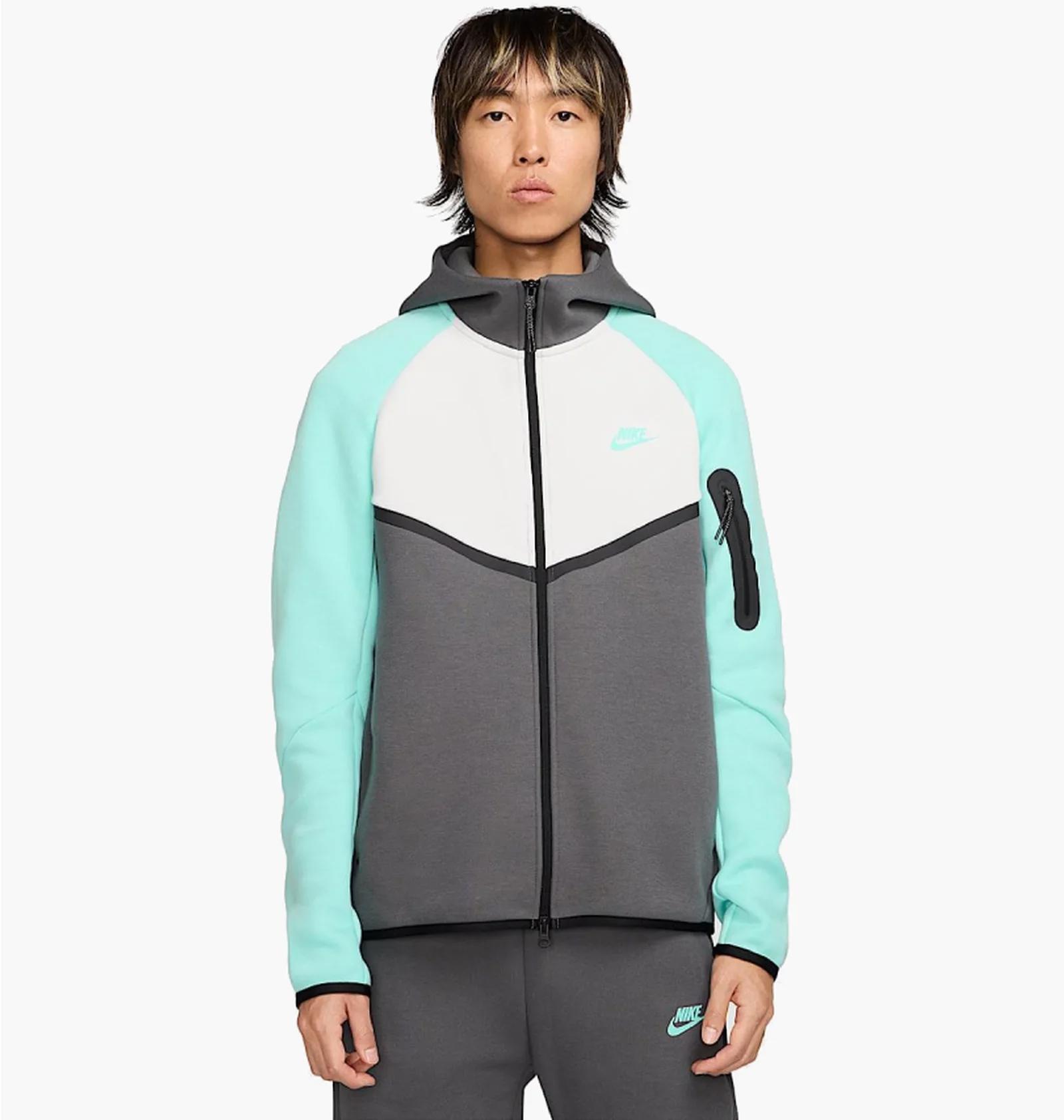 Кофта чоловіча Nike Tech Fleece Fz Wr Turquoise/White (HV6512-068) — фото 1