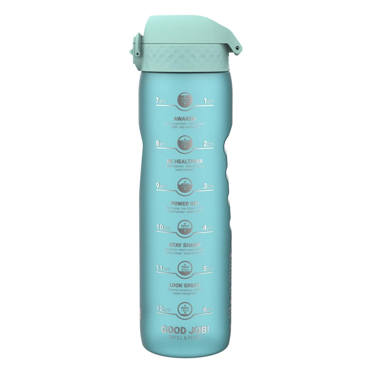 Пляшка для води ION8 1000 мл. BPA Free, Times To Drink, (ЕКО пляшка) BPA Free, Sonic Blue — фото 1