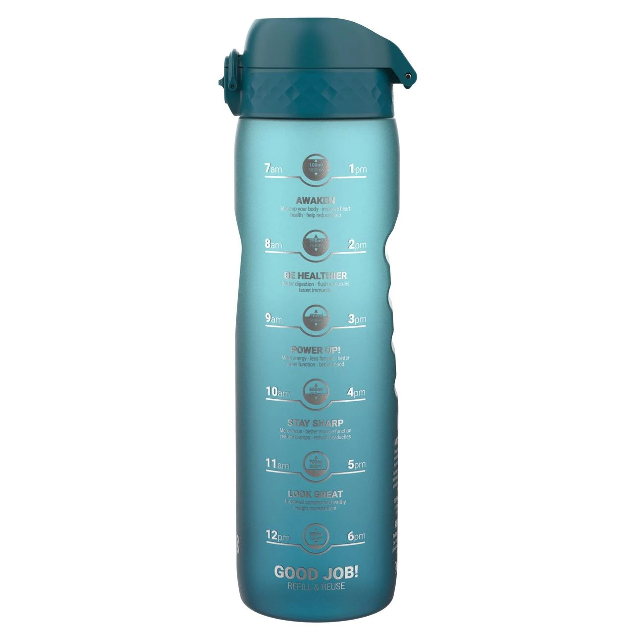 Пляшка для води ION8 1000 мл. BPA Free, Times To Drink, (ЕКО пляшка) BPA Free, Teal & Blue — фото 1
