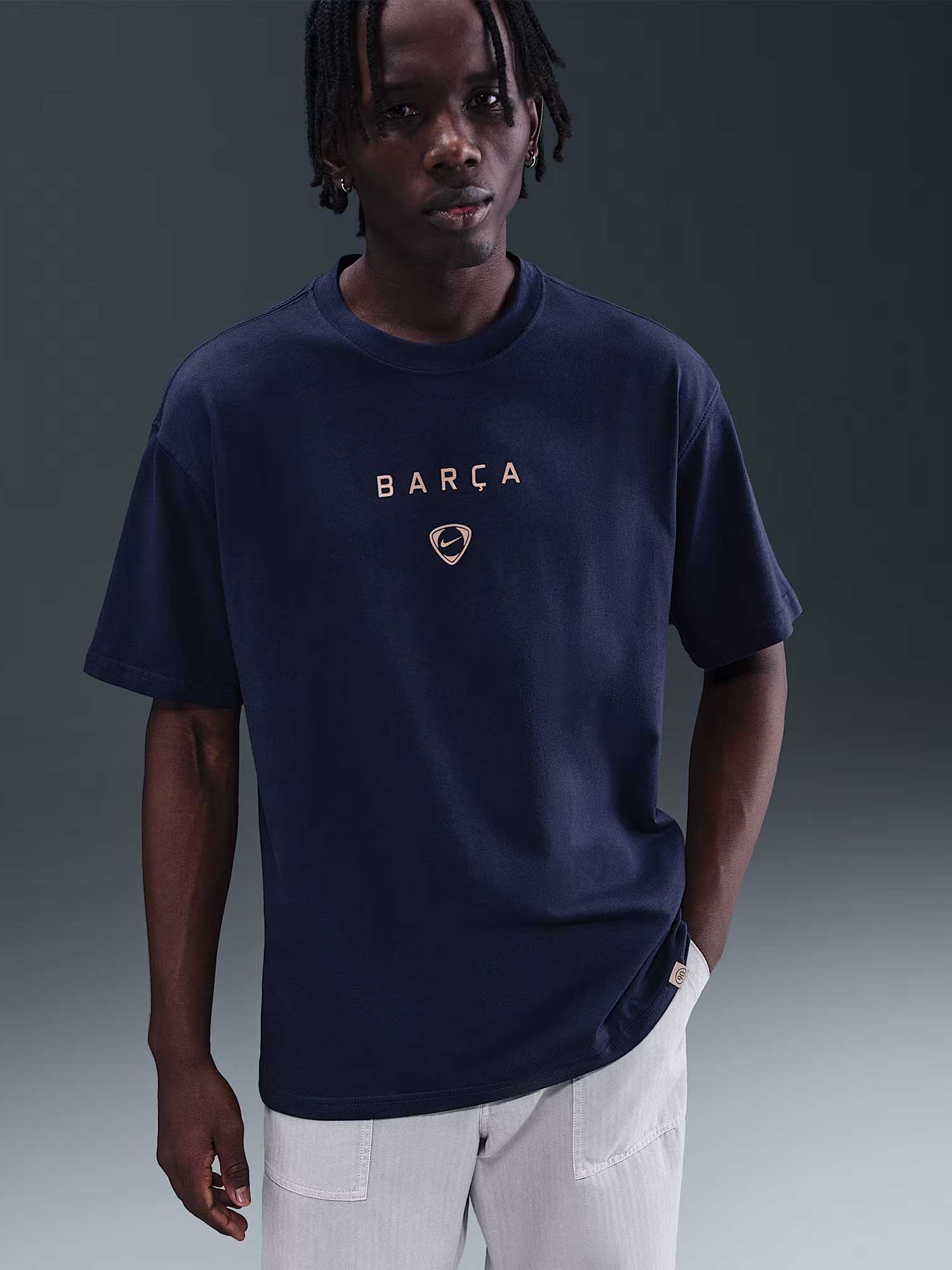 Футболка чоловіча Nike F.C. Barcelona Total90 Wordmark Tee Blue (IB7294-410) — фото 1