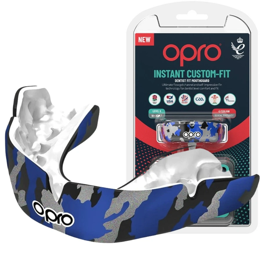 Капа OPRO Instant CAMO доросла (вік 11+) Black/Blue (art.102523001) — фото 1