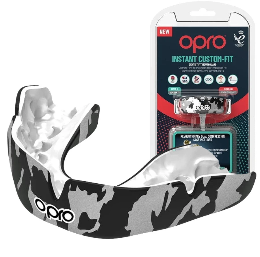 Капа OPRO Instant CAMO доросла (вік 11+) Black/White (art.102523002) — фото 1